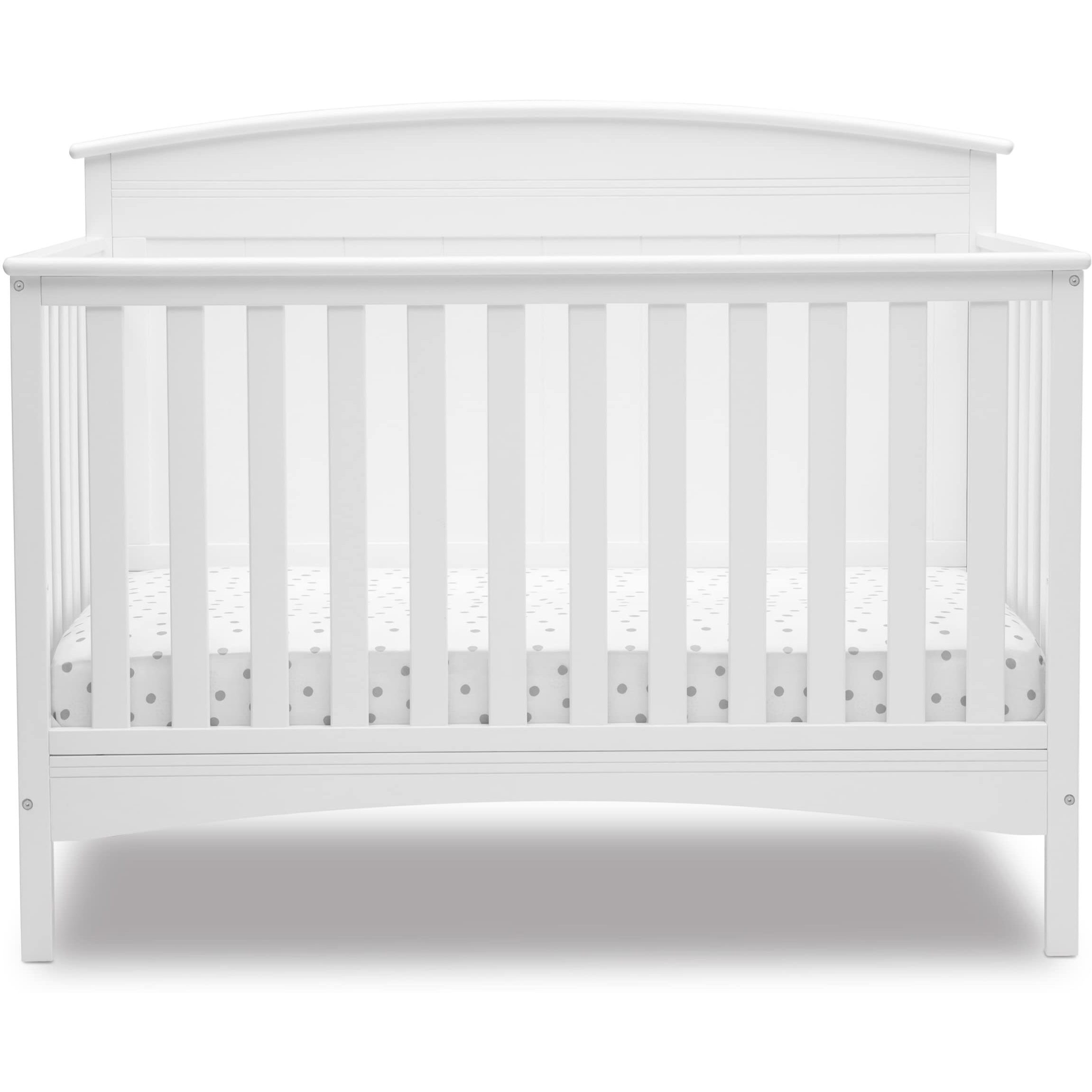 Delta Children Archer Solid Panel 4-In-1 Convertible Baby Crib - Greenguard Gold Certified, Bianca White
