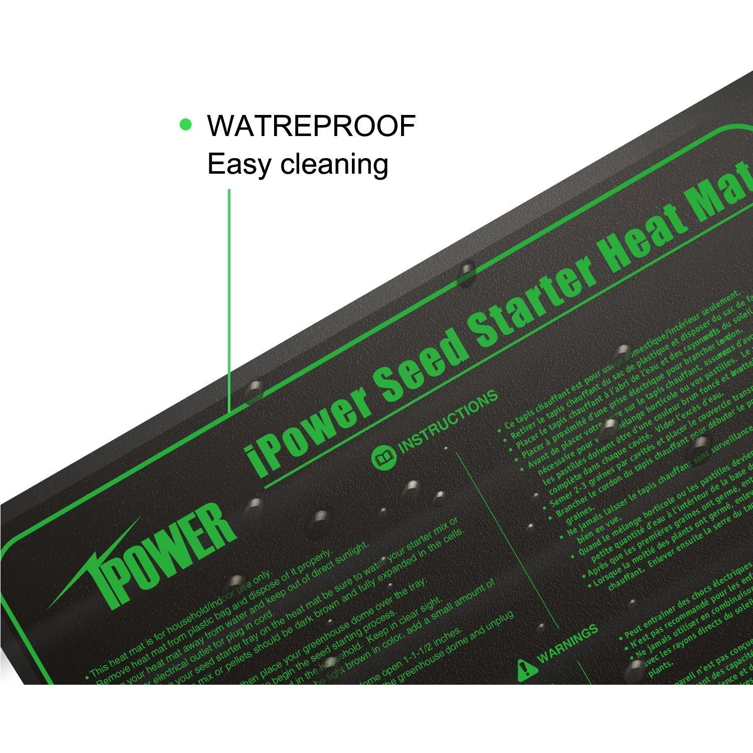 Ipower 10"" X 20"" Warm Hydroponic Seedling Heat Mat And Digital Thermostat Combo Set For Seed Germination, 10"" X 20.5"" & Control, Black