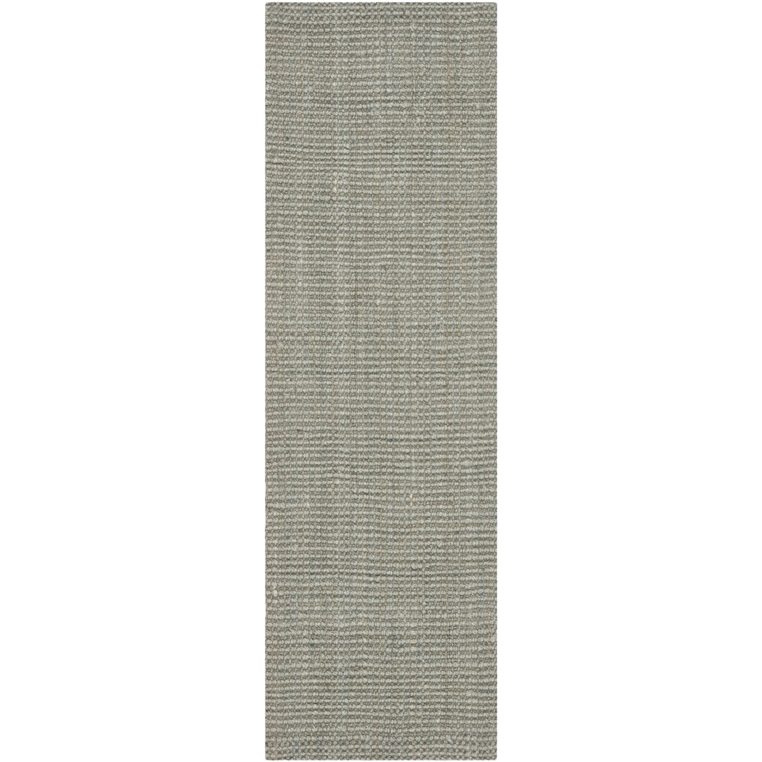 Safavieh Natural Fiber Collection Runner Rug - 2'3"" X 7', Green & Grey, Handmade Farmhouse Jute, Ideal For High Traffic Areas In Living Room, Bedroom (Nf730B)