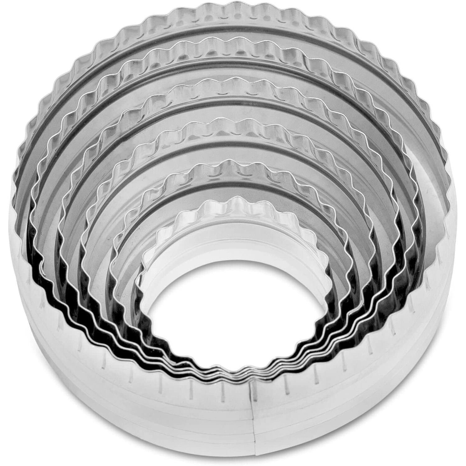 Set Of 6 | Circle 2 Sided Biscuit Sandwich Fondant Cutter Set | Multi Size