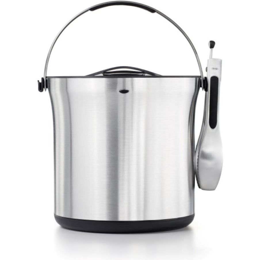 Oxo Ice Bucket And Tongs Set - Brushed Stainless Steel