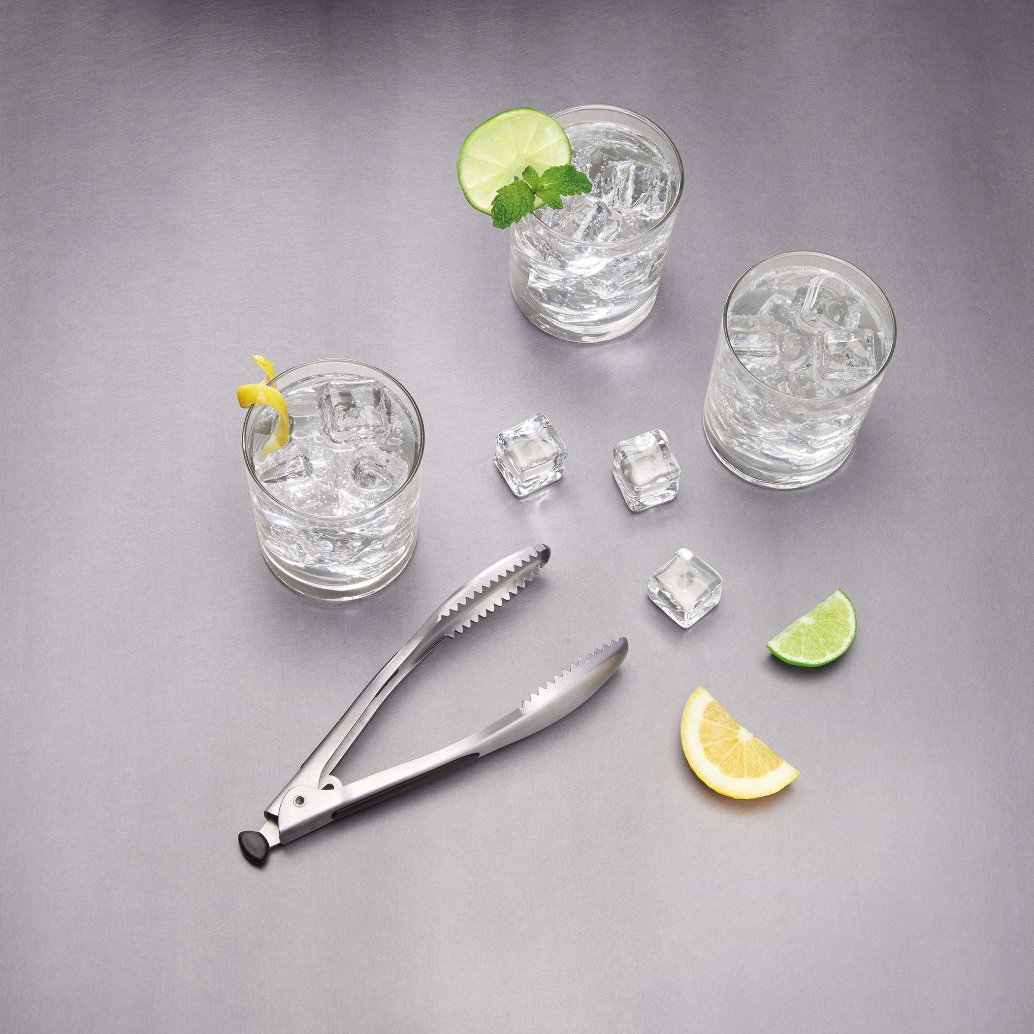 Oxo Ice Bucket And Tongs Set - Brushed Stainless Steel