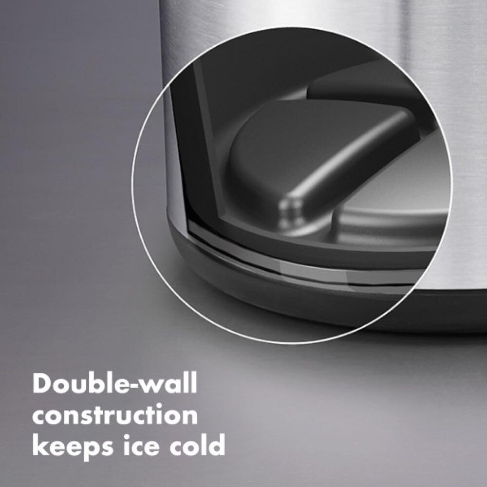 Oxo Ice Bucket And Tongs Set - Brushed Stainless Steel