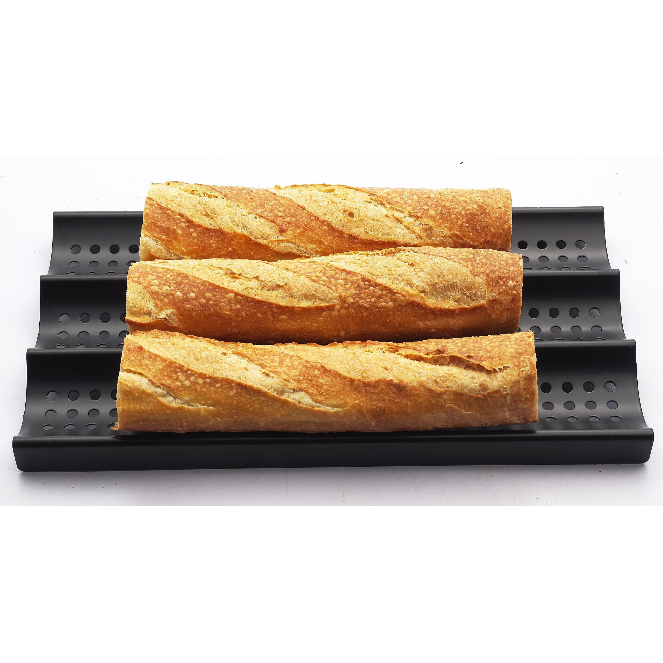 Zenurban 870002 3-Loaf Perforated Baguette French Nonstick Bread Pan, 16 By 9-Inch