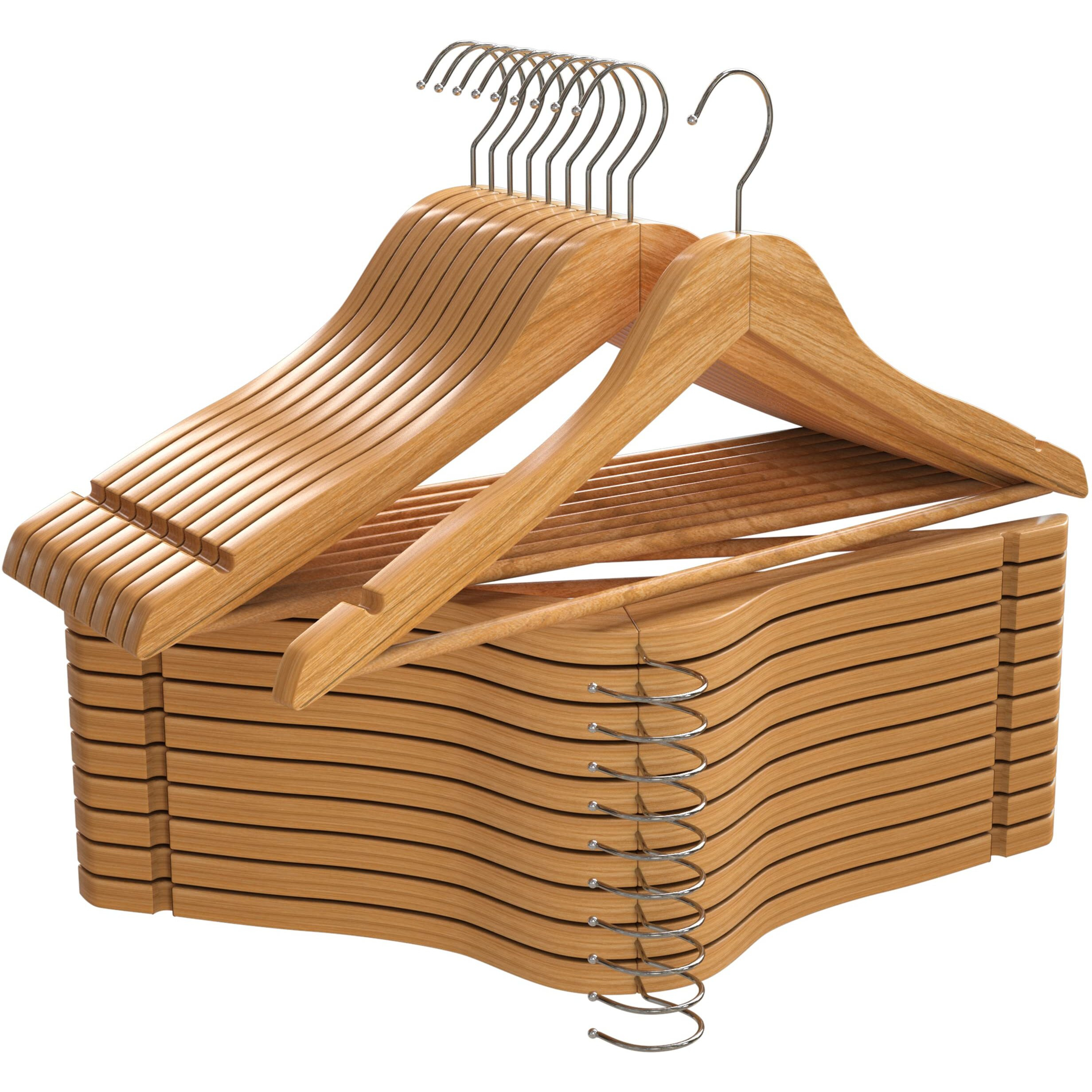 Utopia Home Premium Wooden Hangers 20 Pack - Durable & Slim Coat Hanger - Suit Hangers With 360-Degree Rotatable Hook - Wood Hangers With Shoulder Grooves (Natural Color)