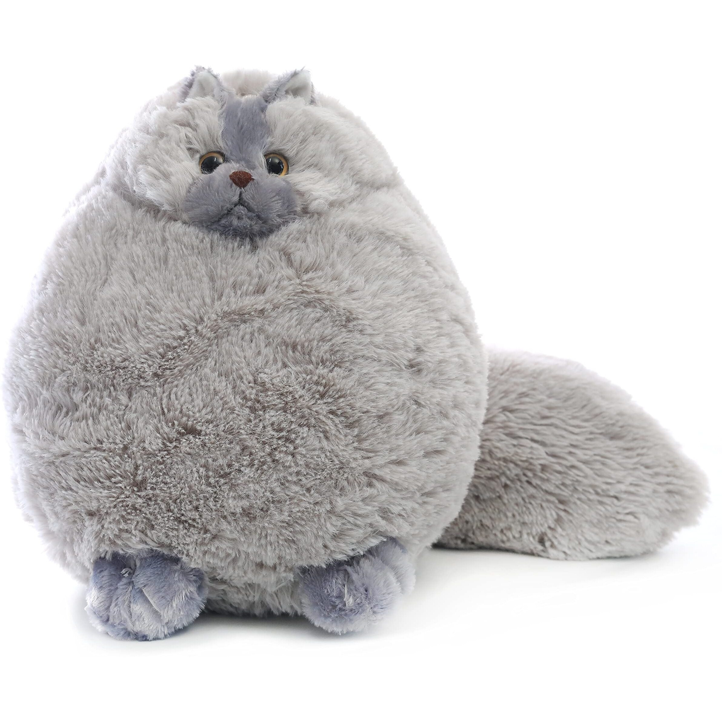 Winsterch Kids Cat Stuffed Animals Plush Cat Toy Birthday Gifts For Boys,Plush Cat Stuffed Animals Baby Doll,Fat Grey Stuffed Plush Cat Animal Toy (Gray, 10 Inches)