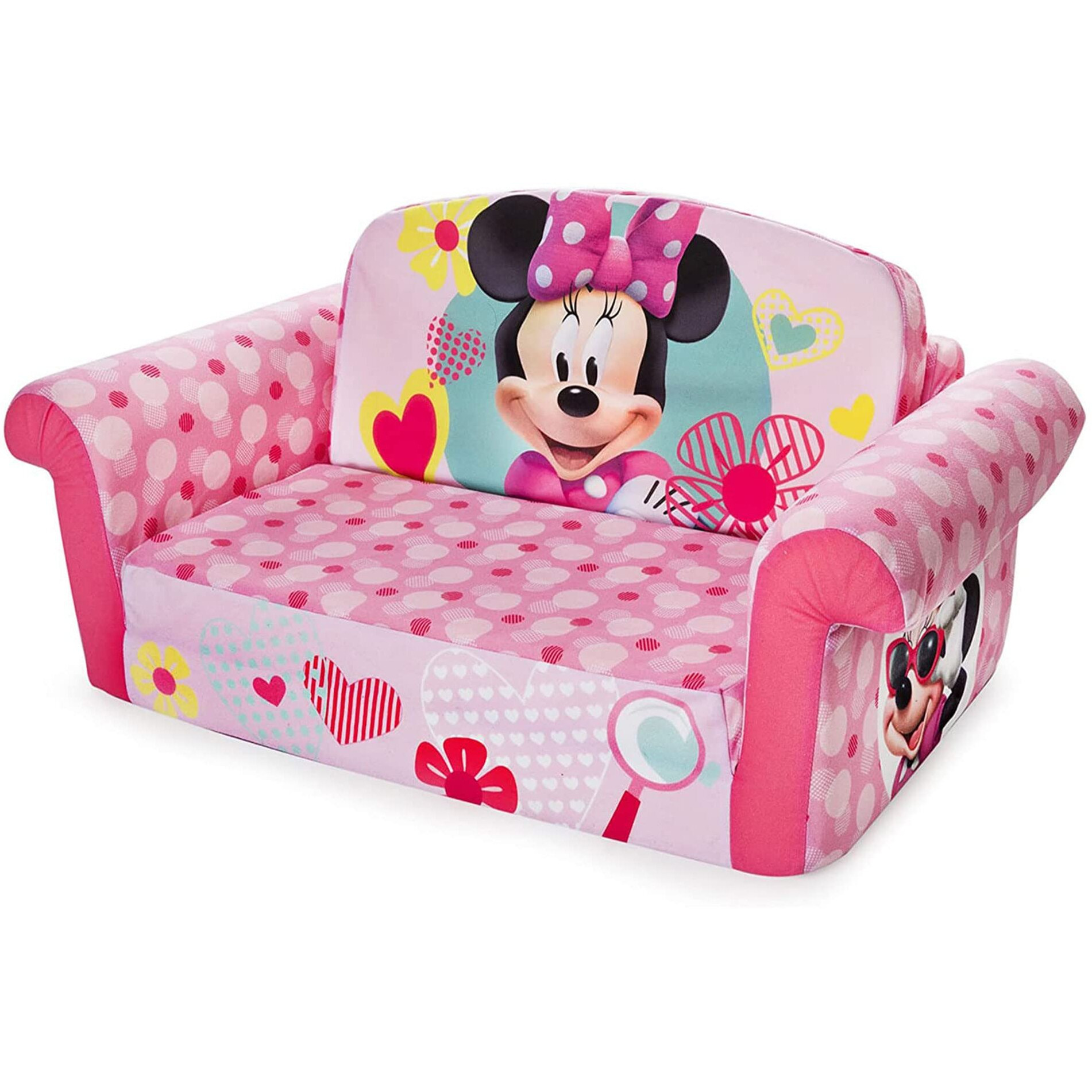 Marshmallow Furniture, Children's 2 In 1 Flip Open Foam Sofa, Minnie Mouse, By Spin Master