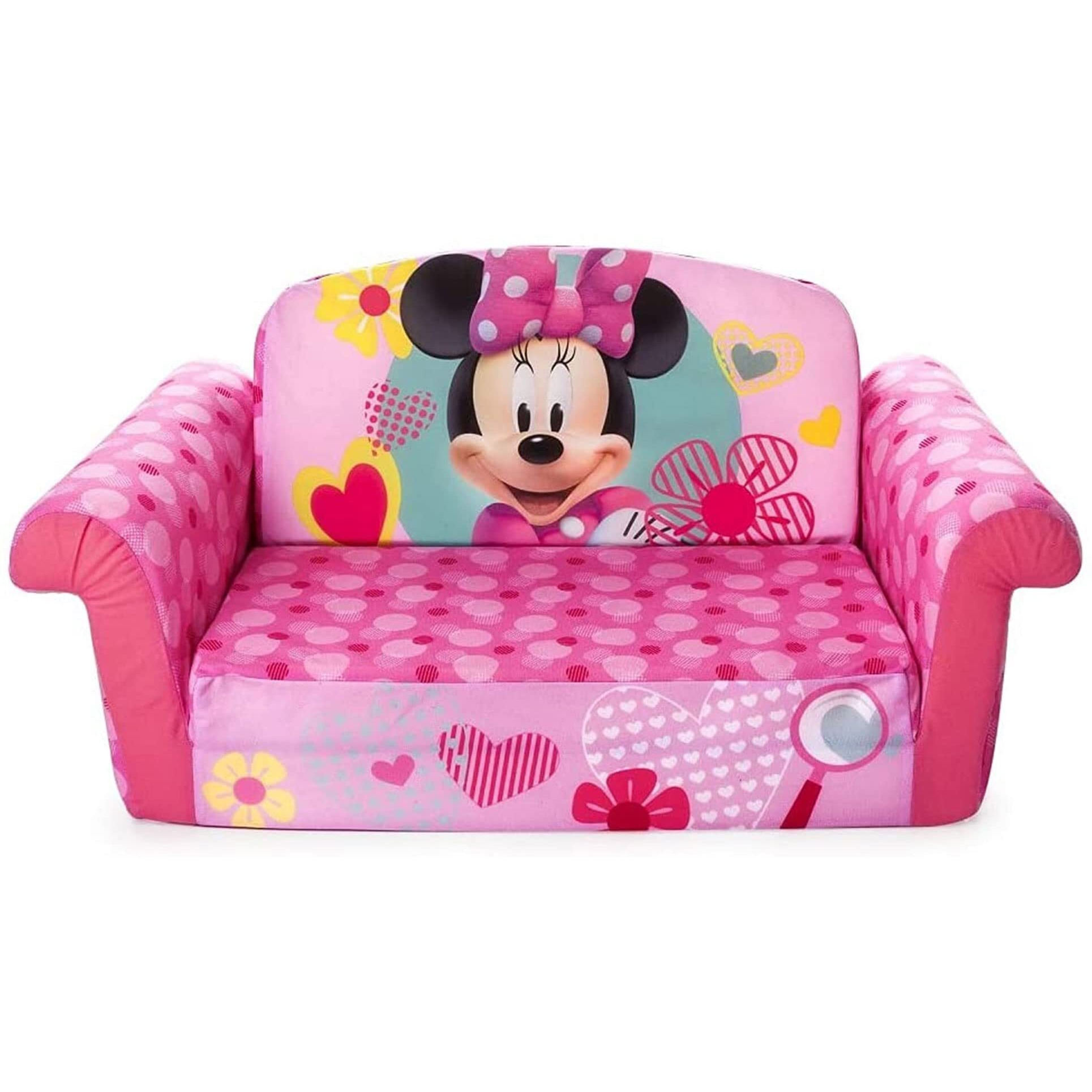 Marshmallow Furniture, Children's 2 In 1 Flip Open Foam Sofa, Minnie Mouse, By Spin Master