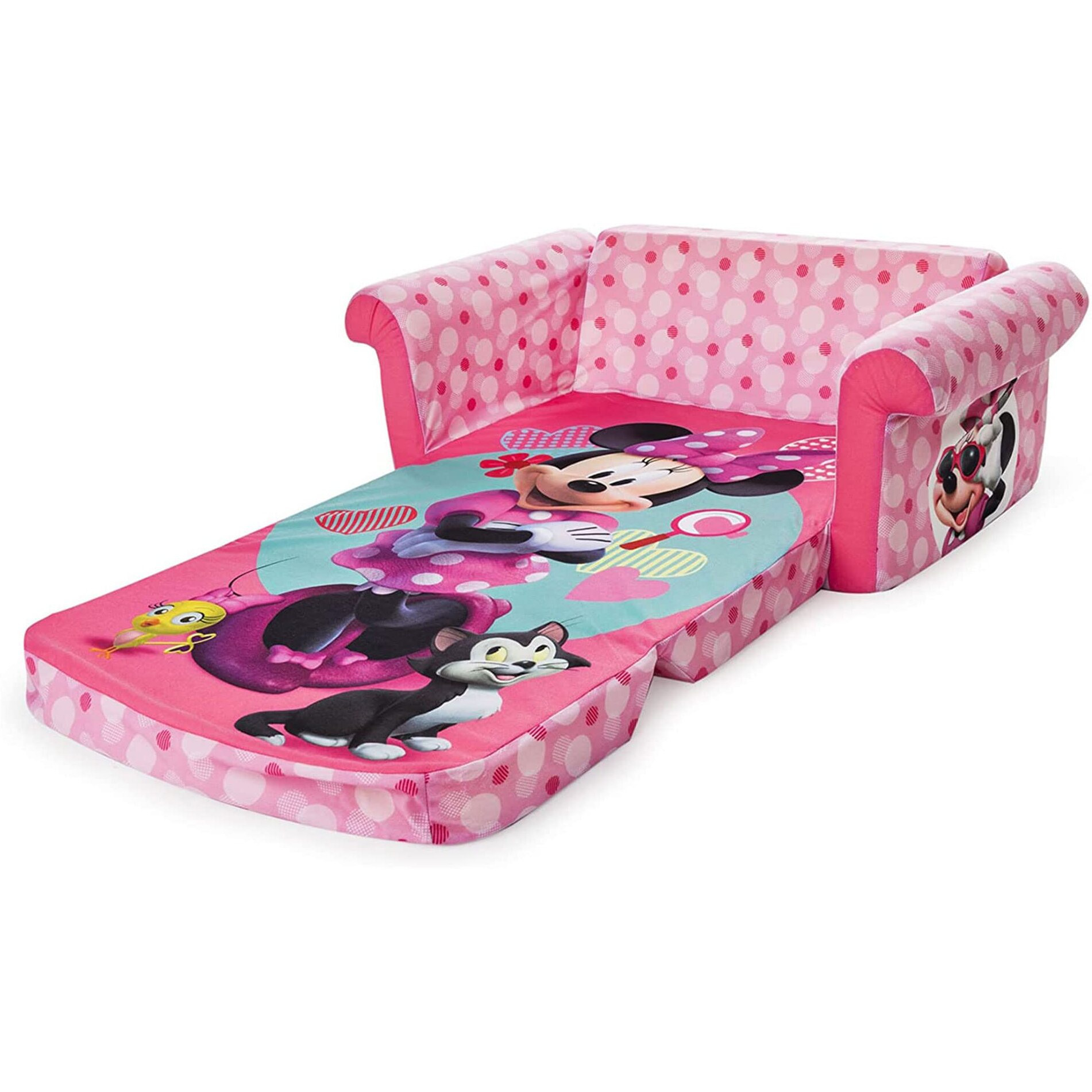 Marshmallow Furniture, Children's 2 In 1 Flip Open Foam Sofa, Minnie Mouse, By Spin Master