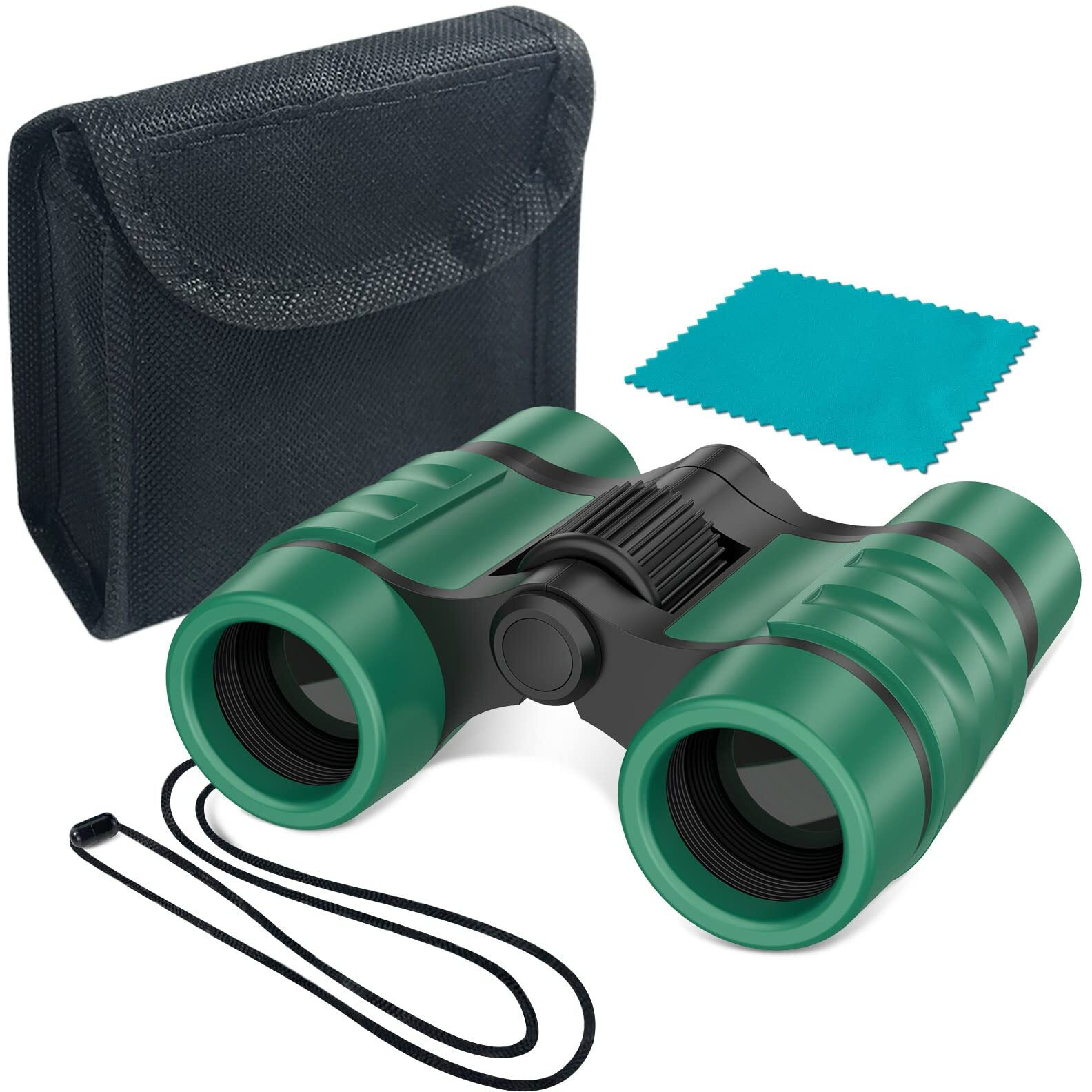 Essenson Binoculars For Kids Toys Gifts For Age 3-12 Years Old Boys Girls Kid Telescope Outdoor Toys For Sport And Outside Play Hiking, Bird Watching, Travel, Camping, Birthday Presents (Forest Green)