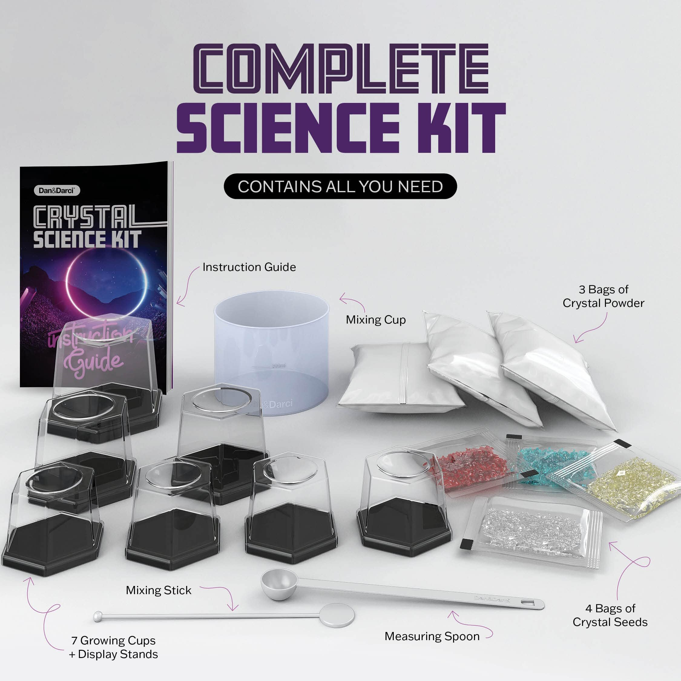 Dan&Darci Crystal Growing Kit For Kids - Science Experiments Gifts For Boys & Girls Ages 8-14 Year Old - Toys Teen Age Boy/Girl Arts & Crafts Kits - Cool Projects Ideas 8 9 10 11 12 Yr Olds
