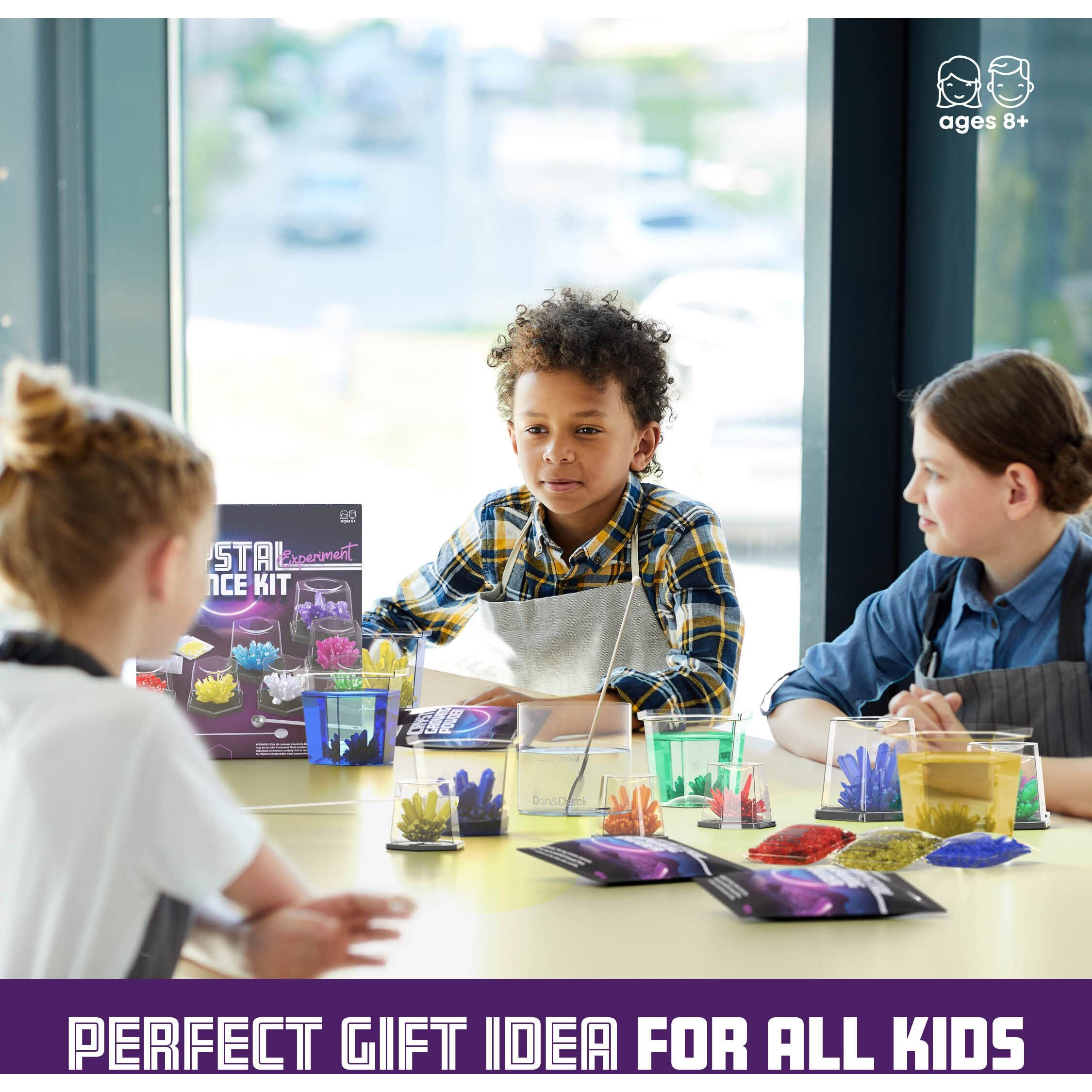 Dan&Darci Crystal Growing Kit For Kids - Science Experiments Gifts For Boys & Girls Ages 8-14 Year Old - Toys Teen Age Boy/Girl Arts & Crafts Kits - Cool Projects Ideas 8 9 10 11 12 Yr Olds
