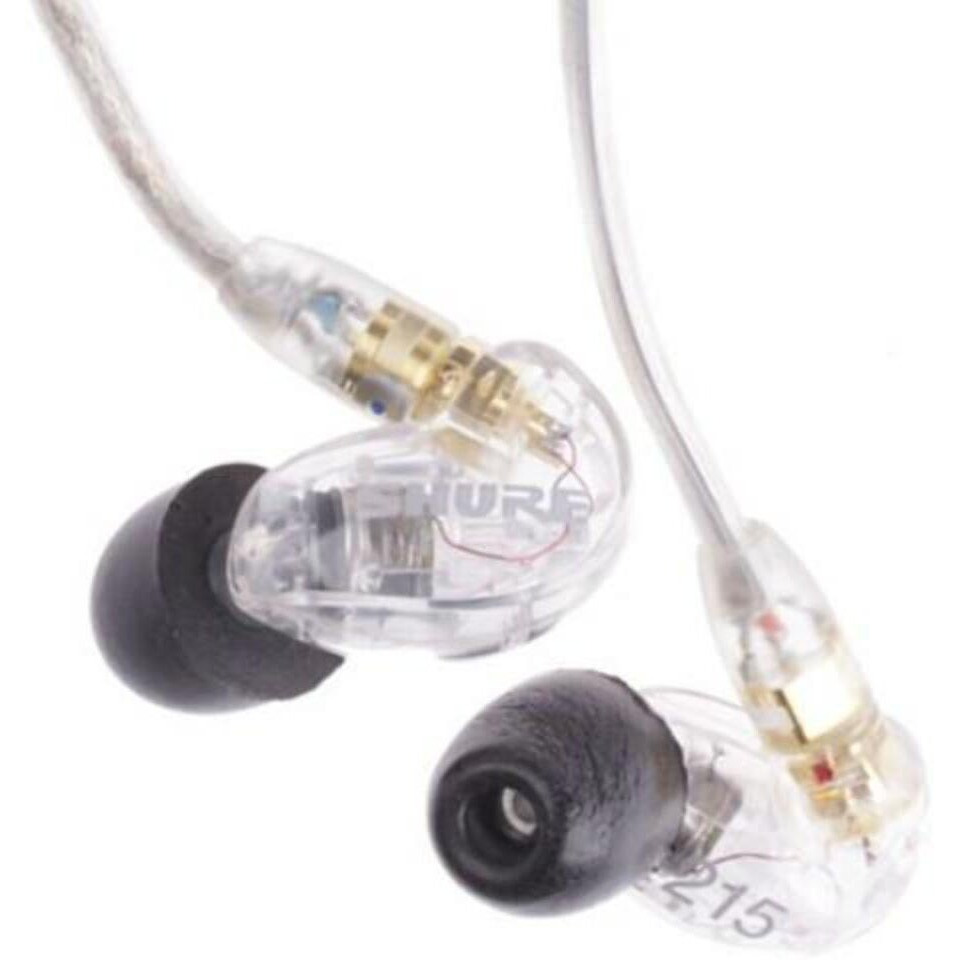 Shure Se215-Cl Sound Isolating In Ear Stereo Earphones (Clear) With 3 Pairs Of Triple Flange Sleeves For Better Sound Isolation