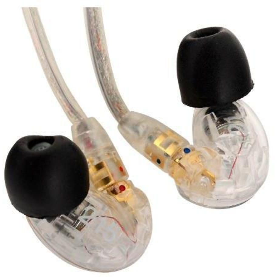 Shure Se215-Cl Sound Isolating In Ear Stereo Earphones (Clear) With 3 Pairs Of Triple Flange Sleeves For Better Sound Isolation