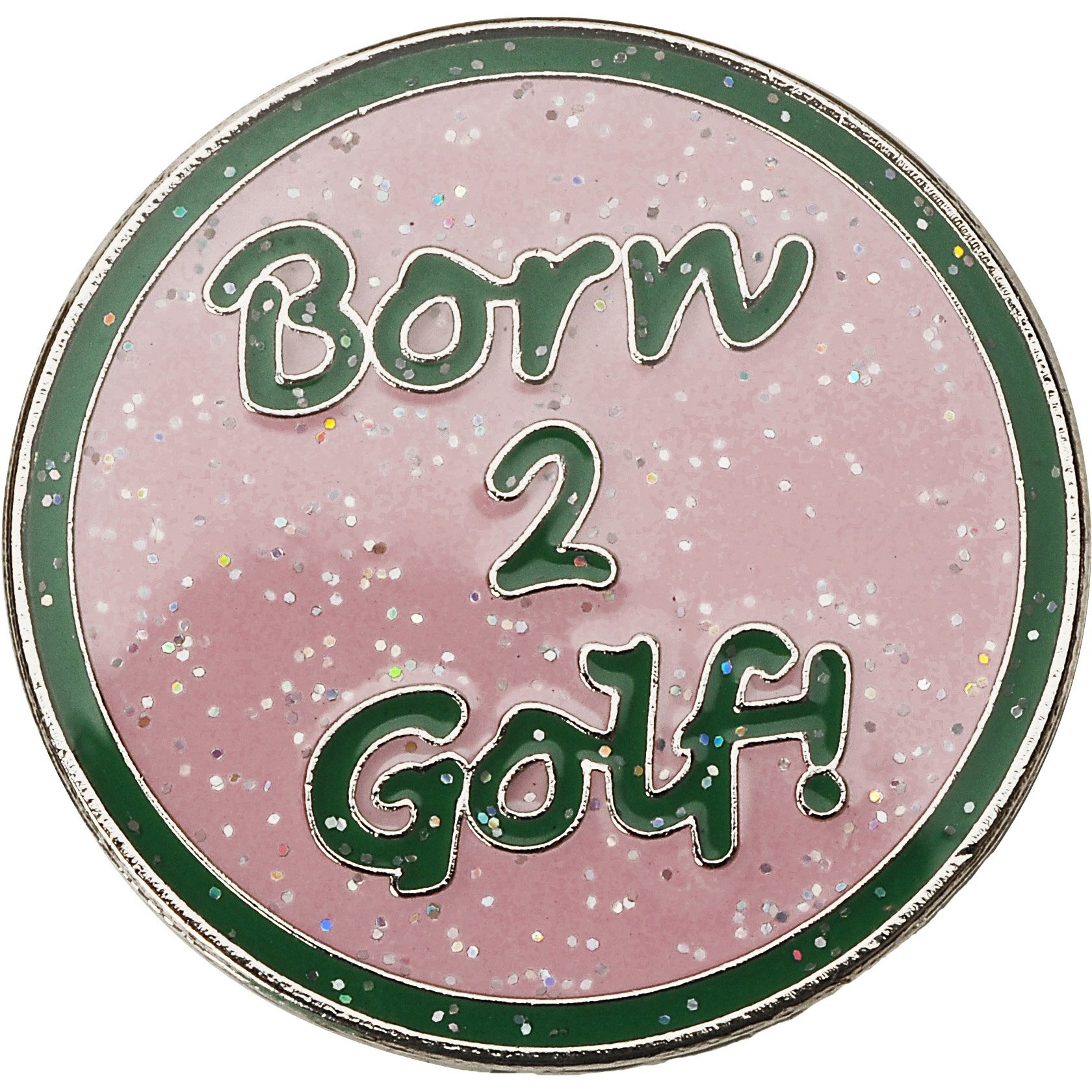 Navika Born 2 Golf Glitzy Ball Marker With Hat Clip (Pink)