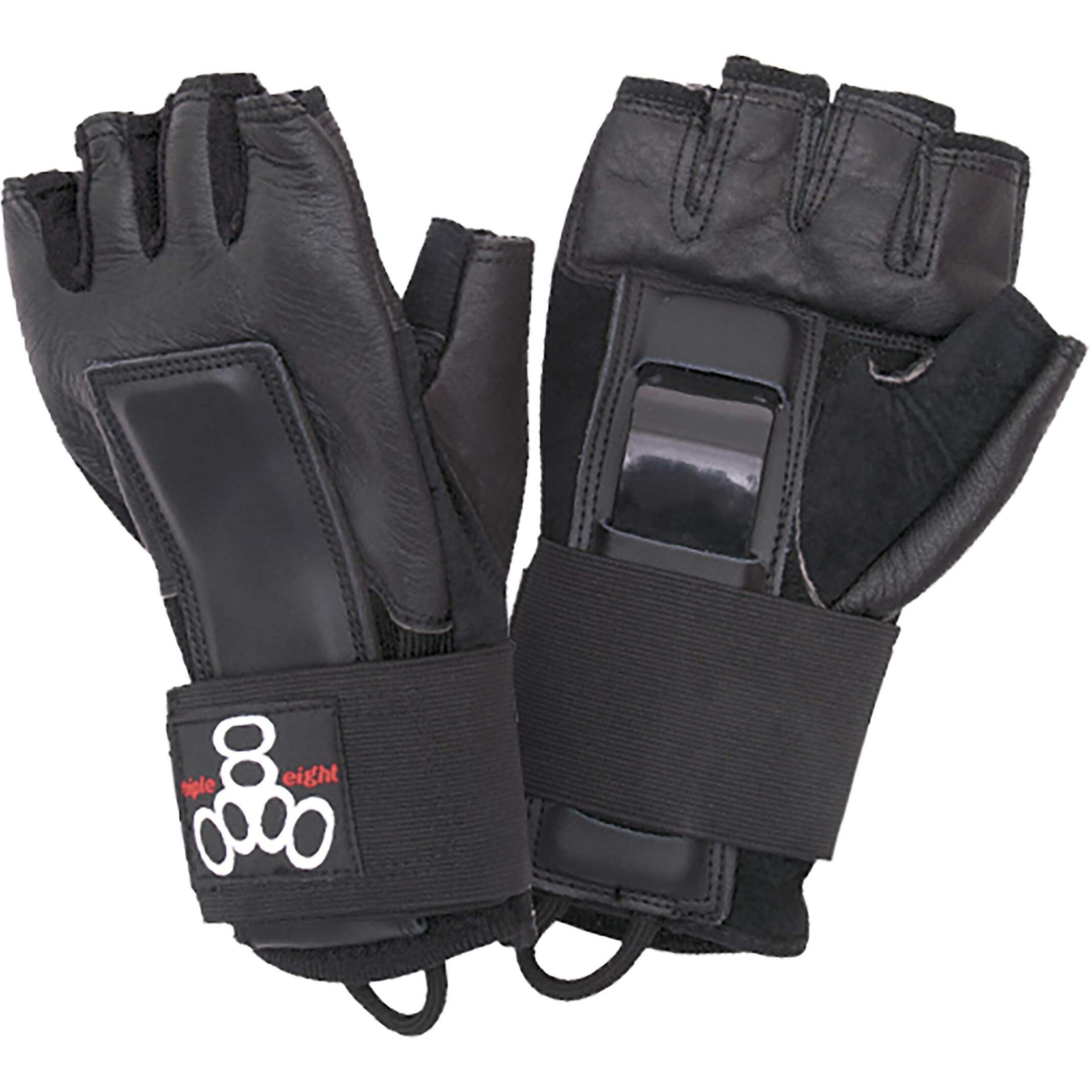 Triple Eight Hired Hands Skateboarding Wrist Guard Gloves, Large, Black (604352 80003)