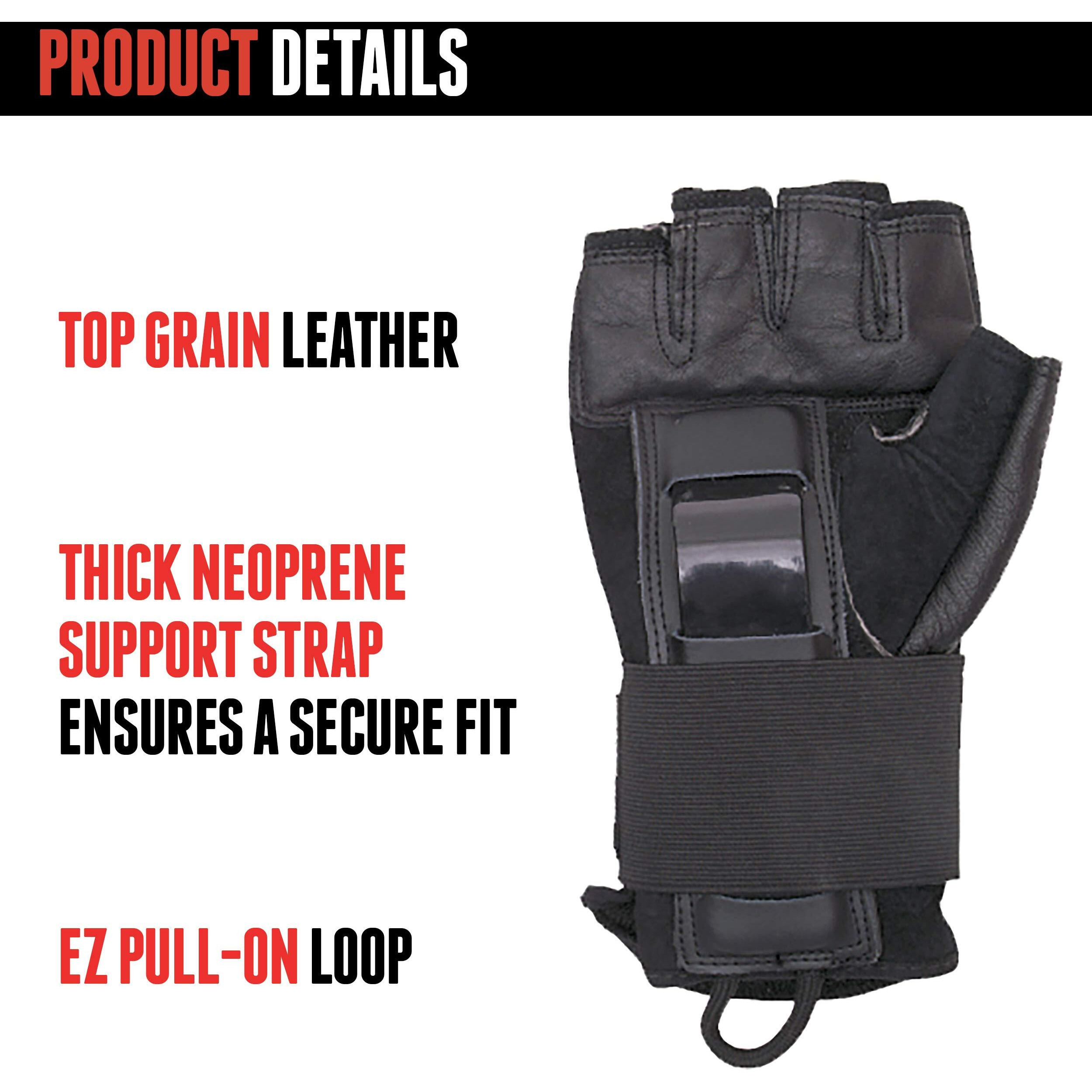 Triple Eight Hired Hands Skateboarding Wrist Guard Gloves, Large, Black (604352 80003)