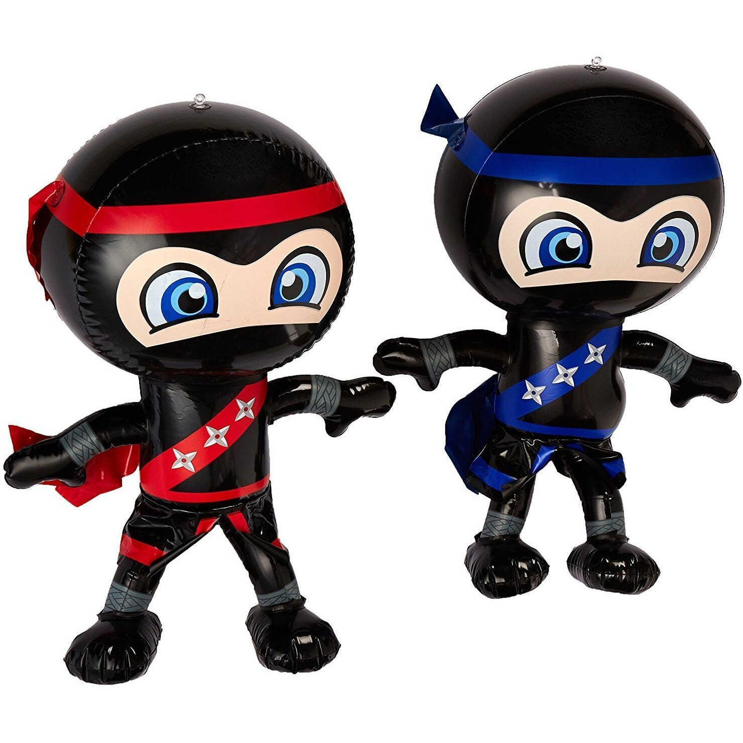 Set Of 6 Inflatable 24"" Ninjas/Party Decorations/Inflates/Toys/Red/Blue/Decor