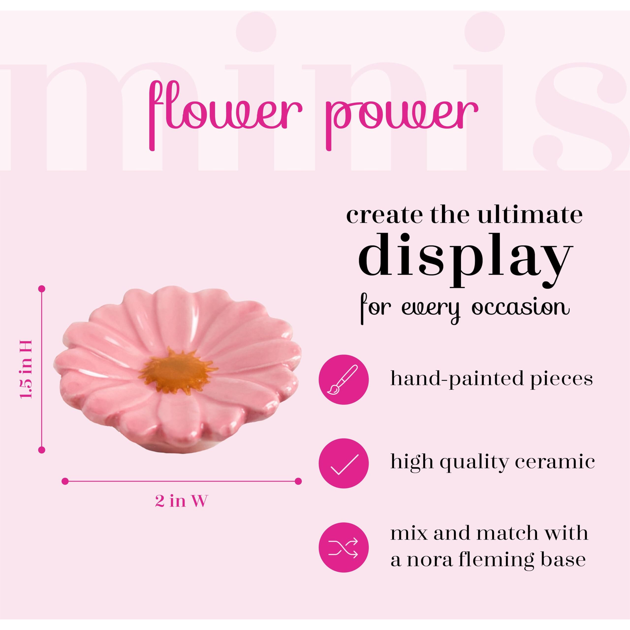 Nora Fleming Flower Power (Gerber Daisy) A41 - Hand-Painted Ceramic Holiday D  Cor - Spring Minis For The Home And Office