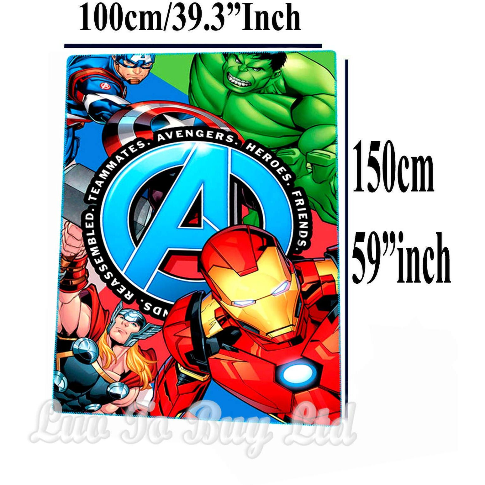 Avengers Kids Blanket,Marvel Hulk Thor Iron Man Blanket,Official Licenced