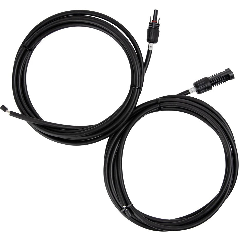 Renogy 10Ft 10Awg Solar Wire Extension Cables With Female And Male Connector, 1 Pair, Adaptor Kit, Black