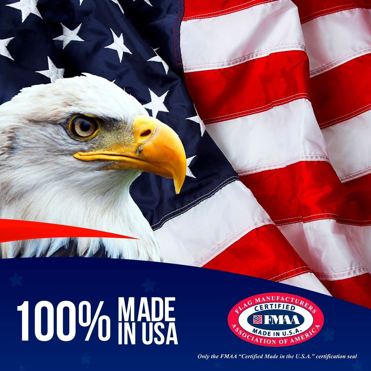 American Flag | American Flags For Outside 3X5 |100% Made In Usa Flags - Us Flag 3X5 Heavy Duty Outdoor With Embroidered Stars And Sewn Stripes | Flag For Outside - Fmaa Certified