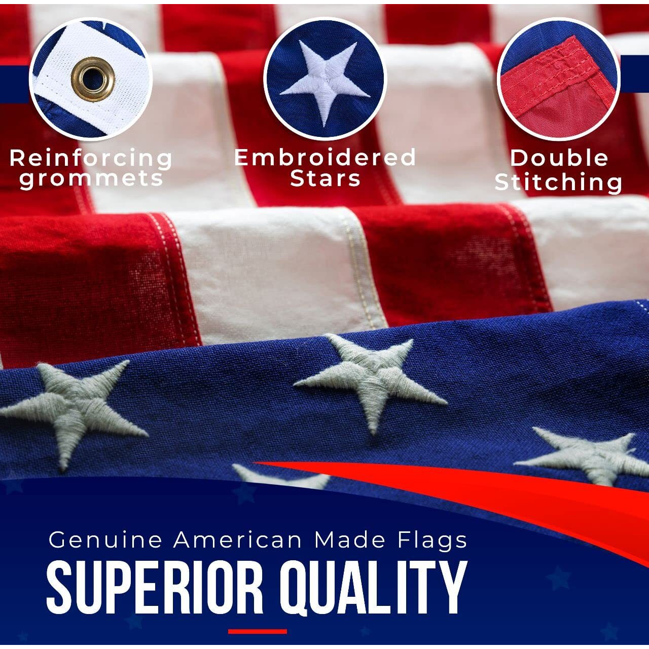 American Flag | American Flags For Outside 3X5 |100% Made In Usa Flags - Us Flag 3X5 Heavy Duty Outdoor With Embroidered Stars And Sewn Stripes | Flag For Outside - Fmaa Certified