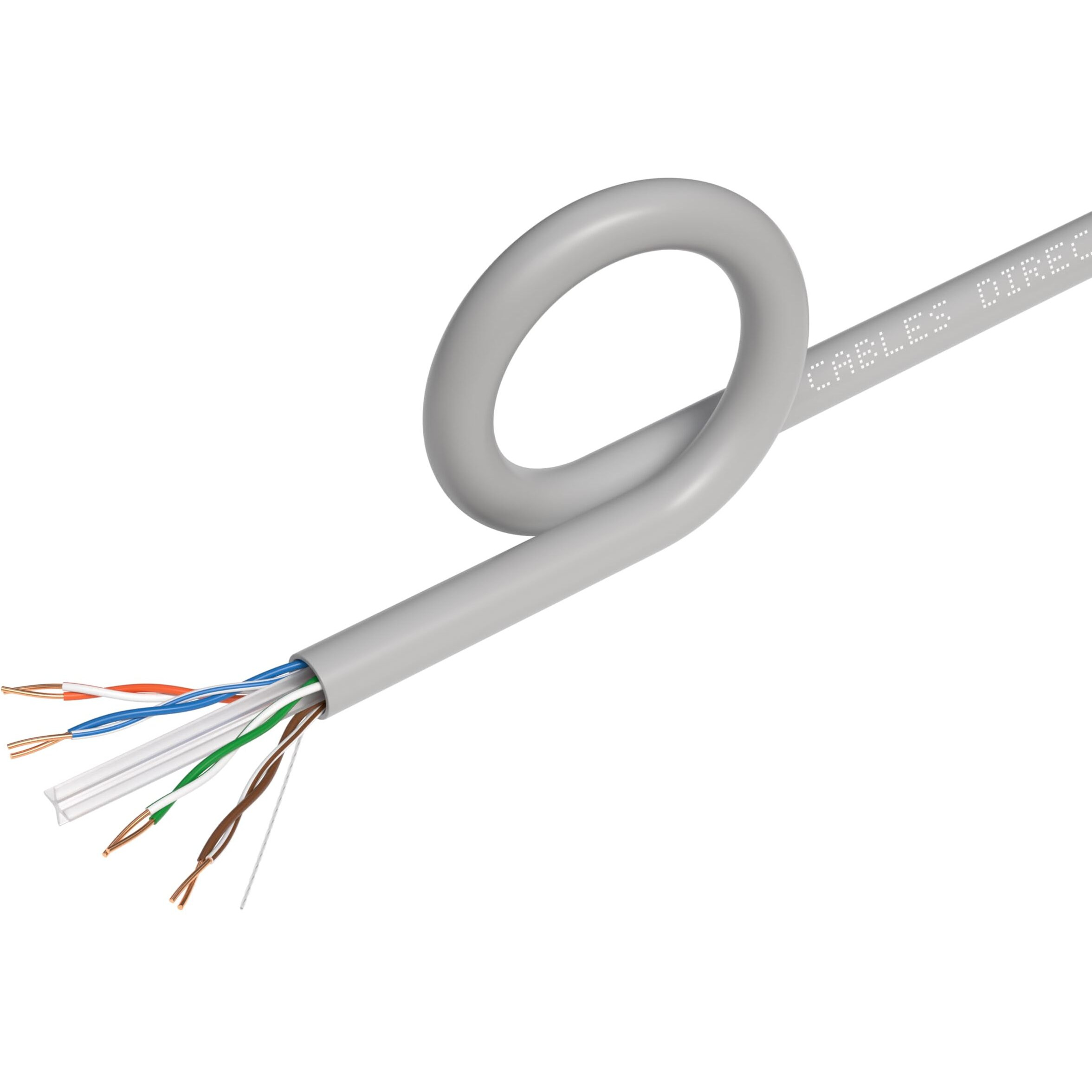 Cables Direct Online Cat6 Cable 1000Ft Pull Box Solid Ethernet Lan Utp Cable 23Awg 550Mhz Rj45 Network Cca Copper Clad Aluminum Wire Bulk (Gray)