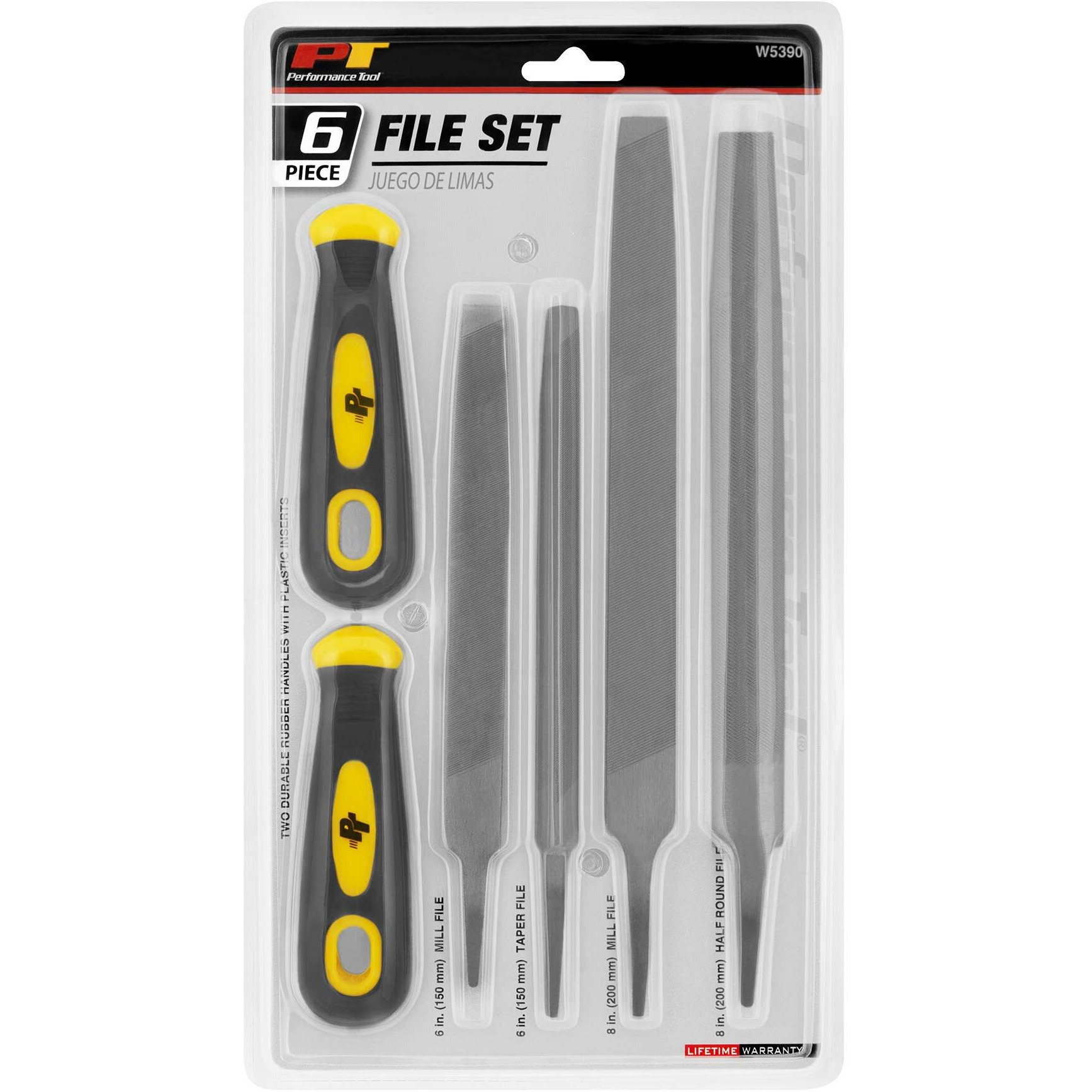 Performance Tool W5390 Performance Tool 6-Piece Set, 4 Files And 2 Handles
