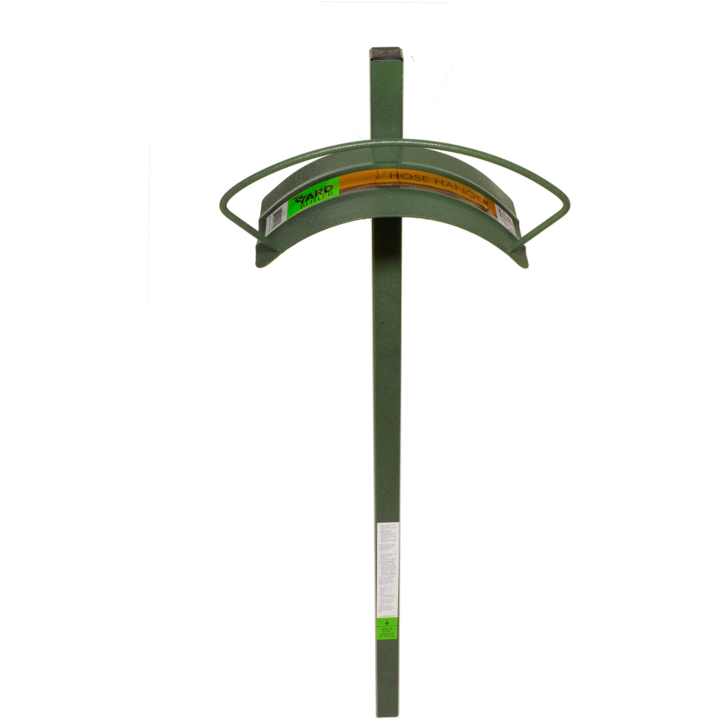 Yard Butler Hanger For Tidy No Kink Garden Storage - Hc-2 Yard Butler Heavy Duty Metal Free Standing In-Ground Outdoor Hose Hang, Green