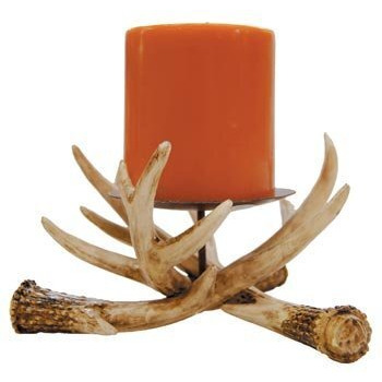 Antler Pillar Candle Holder 6-Inch