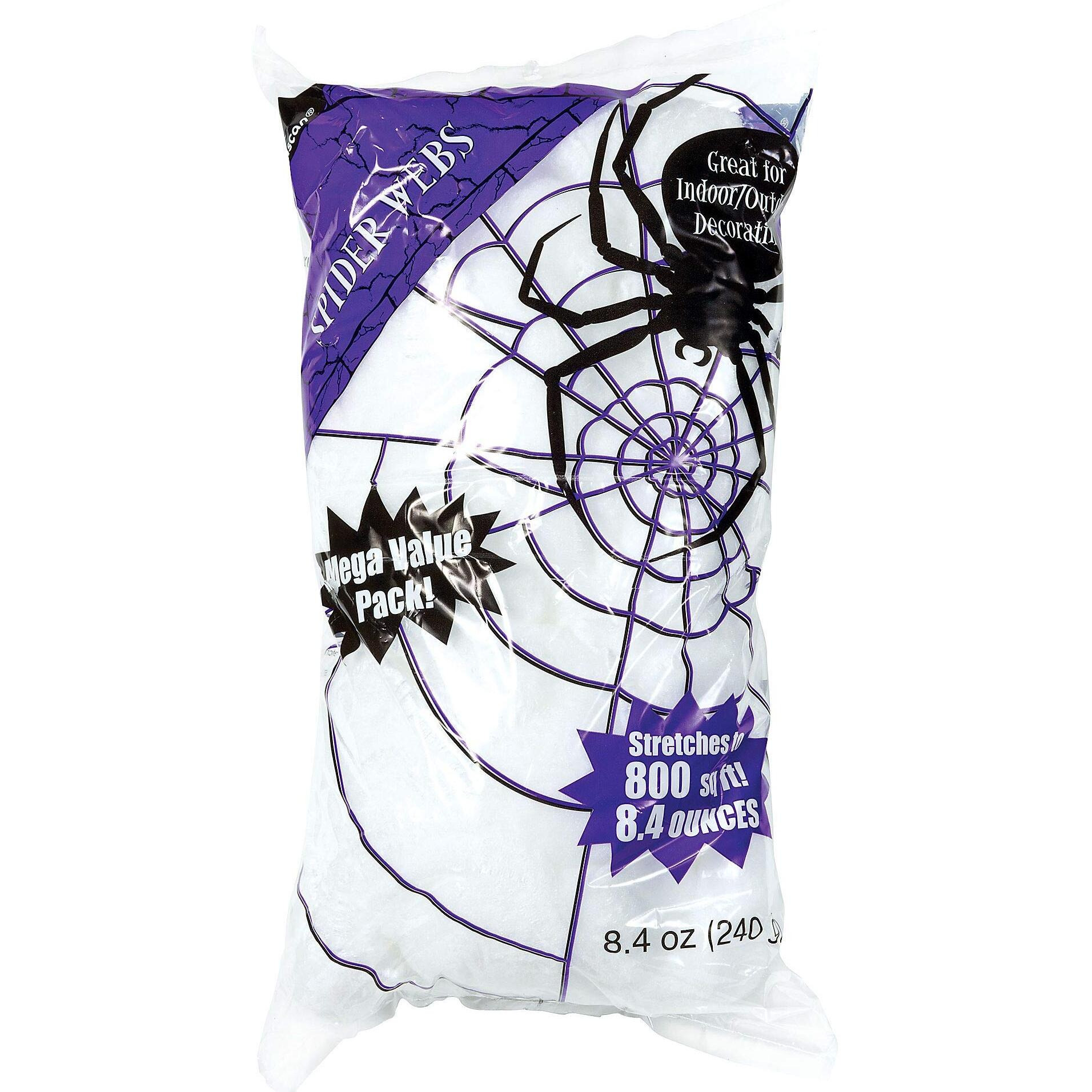 Amscan Stretchable Polyester Spider Web Halloween Trick Or Treat Big Pack Party Decoration (1 Piece), 240G, White