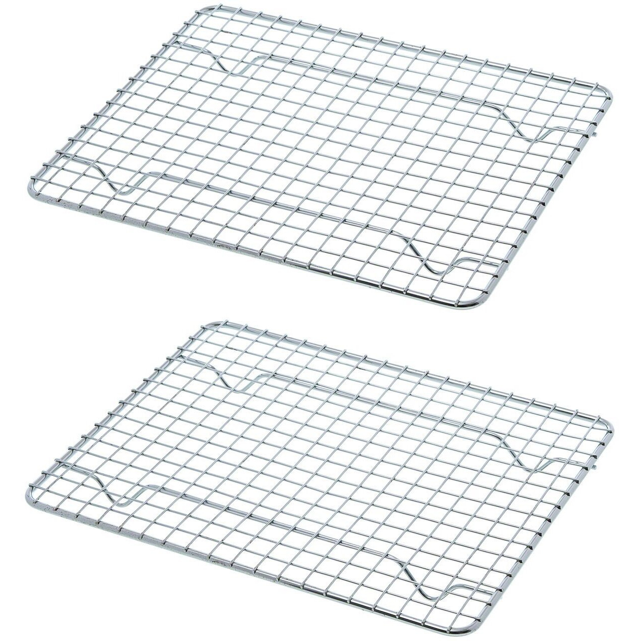 Update International Heavy-Duty 1/4 Size Cooling Rack, Wire Pan Grade, Commercial Grade, Oven-Safe, Chrome, 8 X 10 Inches, Set Of 2
