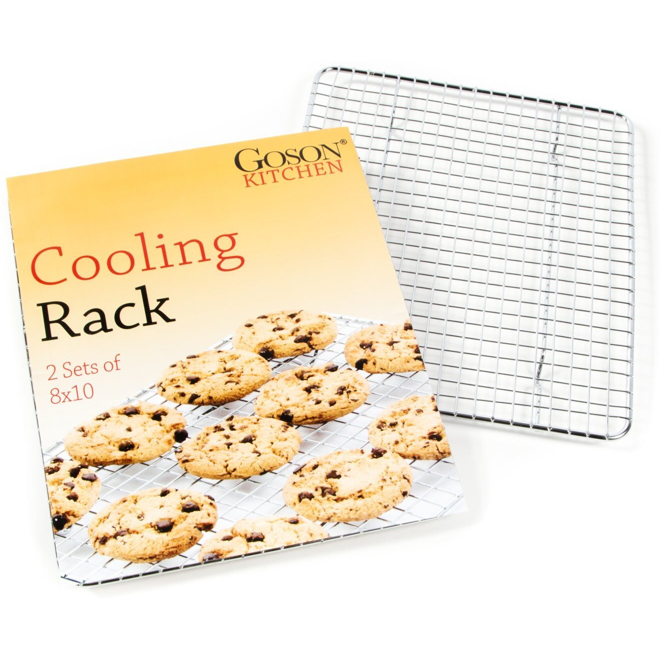 Update International Heavy-Duty 1/4 Size Cooling Rack, Wire Pan Grade, Commercial Grade, Oven-Safe, Chrome, 8 X 10 Inches, Set Of 2