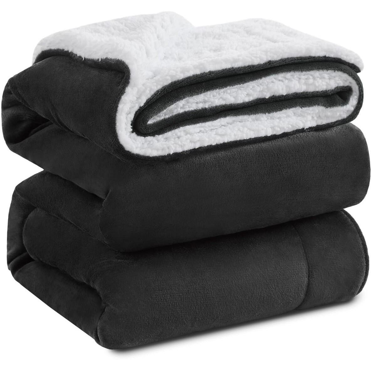 Kawahome Sherpa Fleece Queen Size Blanket For Bed - Extra Warm And Heavy Thick Blankets For Winter, Super Soft 500Gsm Plush Blanket, 90"&quotX 90"" Dark Grey