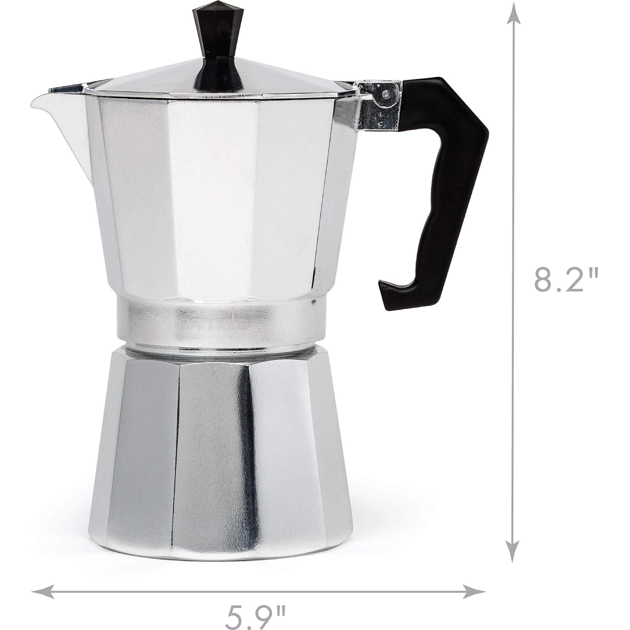 Primula Classic Stovetop Espresso And Coffee Maker, Moka Pot For Italian And Cuban Caf   Brewing, Greca Coffee Maker, Cafeteras, 6 Espresso Cups, Silver
