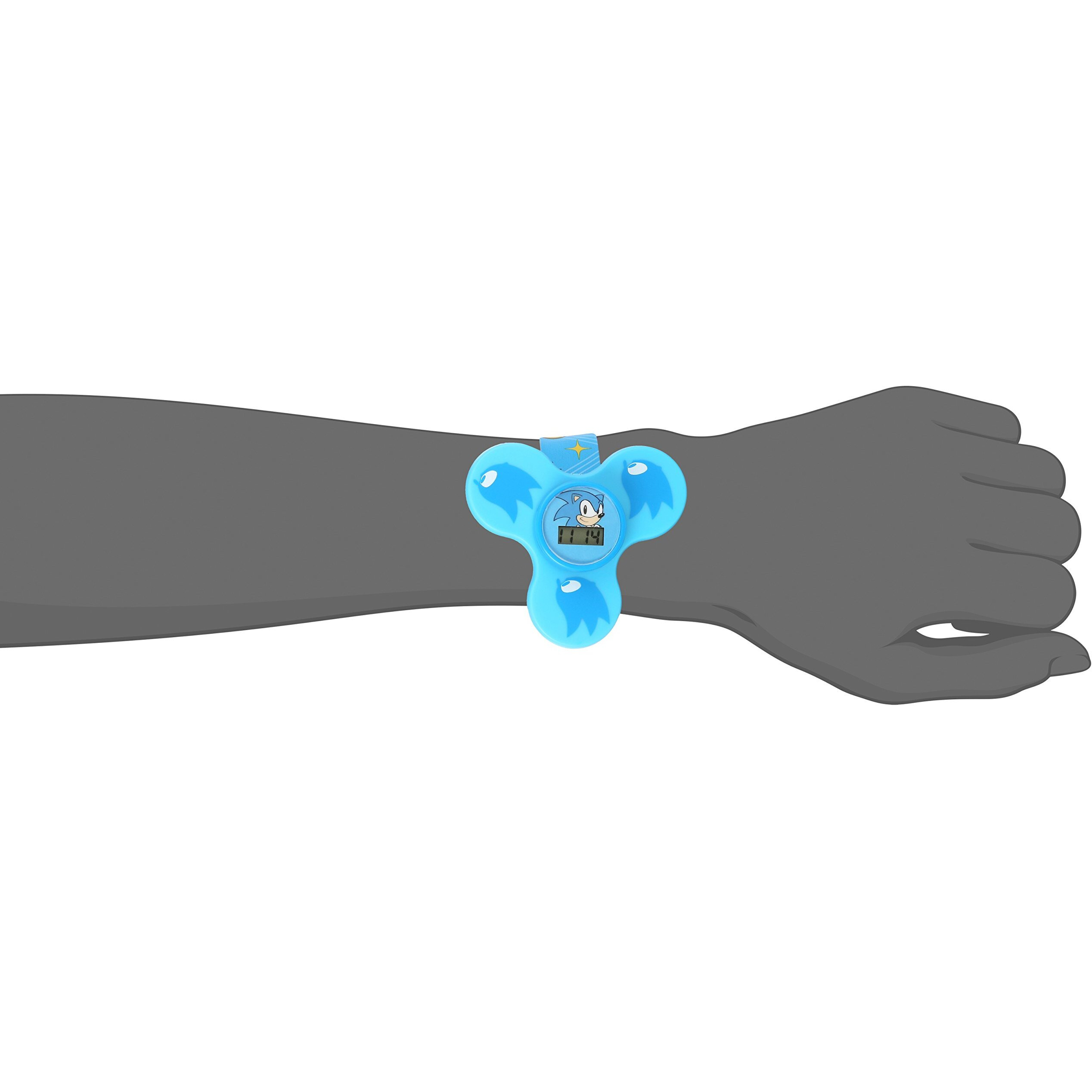 Accutime Kids Sonic The Hedgehog Fidget Spinner Blue Digital Watch For Boys, Girls And Toddlers (Model Snc4016Az)