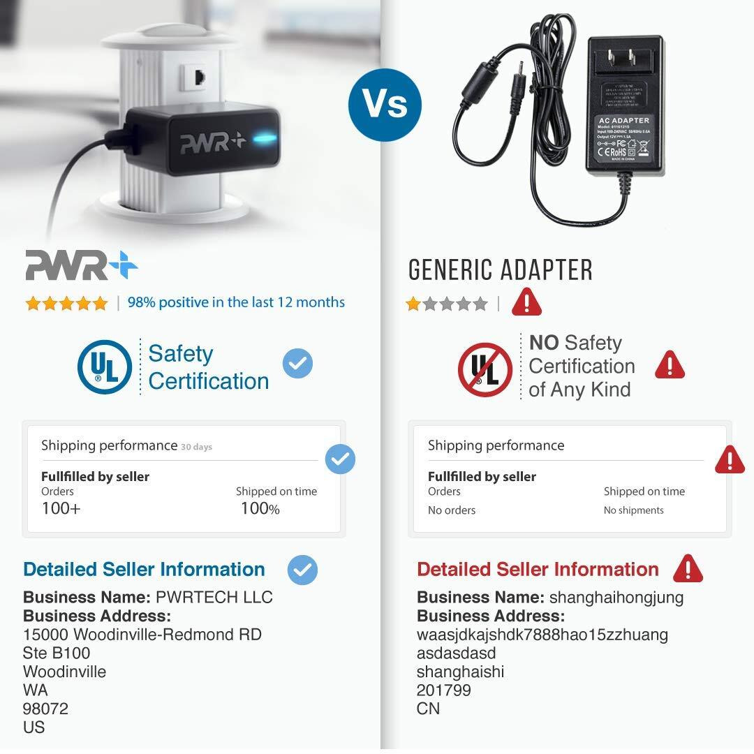 Pwr 12V Ac Adapter For Maxtor One Touch 4 3 2 Power-Supply Ul Listed Extra Long Cord For Maxtor Onetouch Iv Iii Ii I External Hard Drive 9Nt2A4-500 Replacement Power Cable Cord