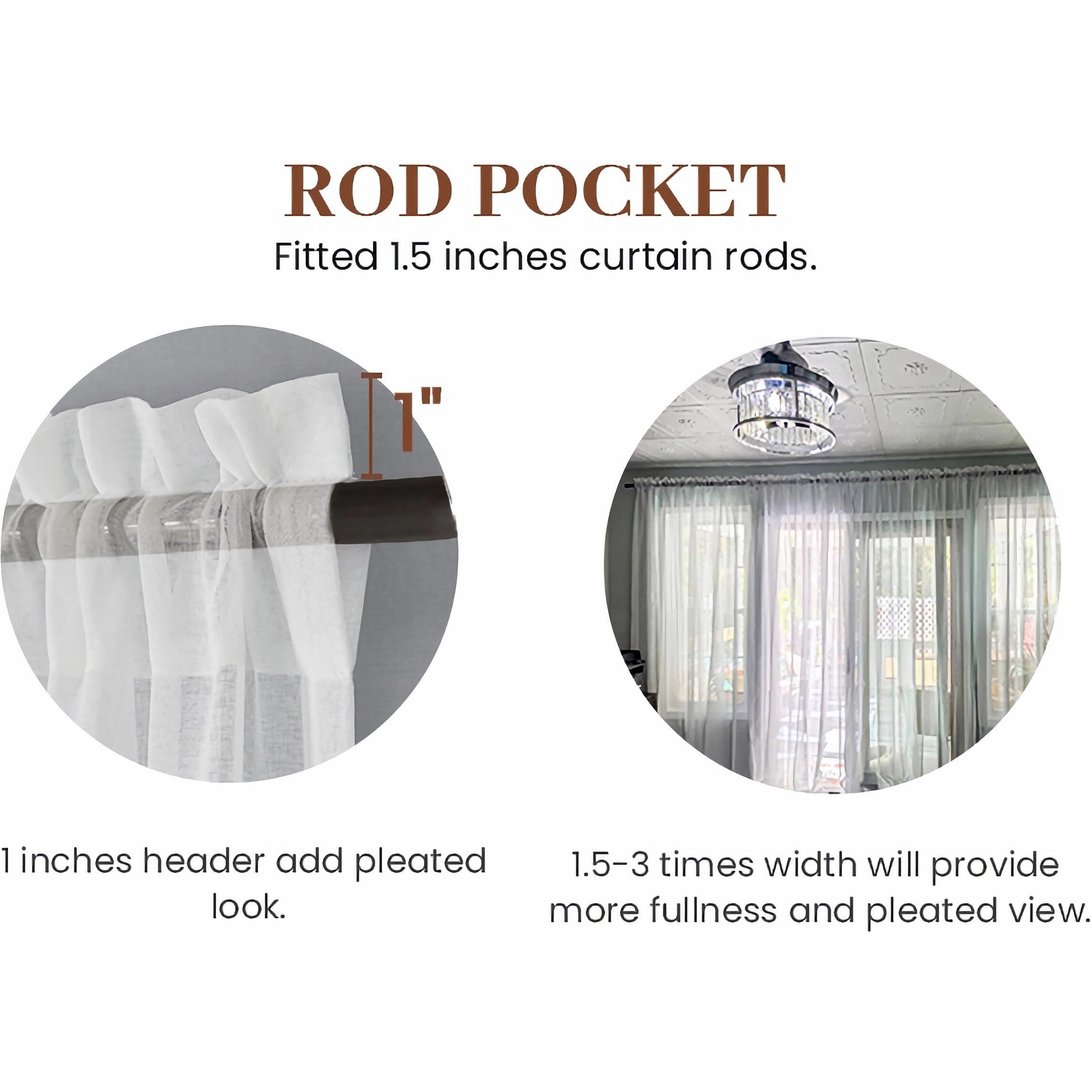 Dreaming Casa Solid Sheer Curtains Draperies White Rod Pocket 2 Panels 52"" W X 96"" L