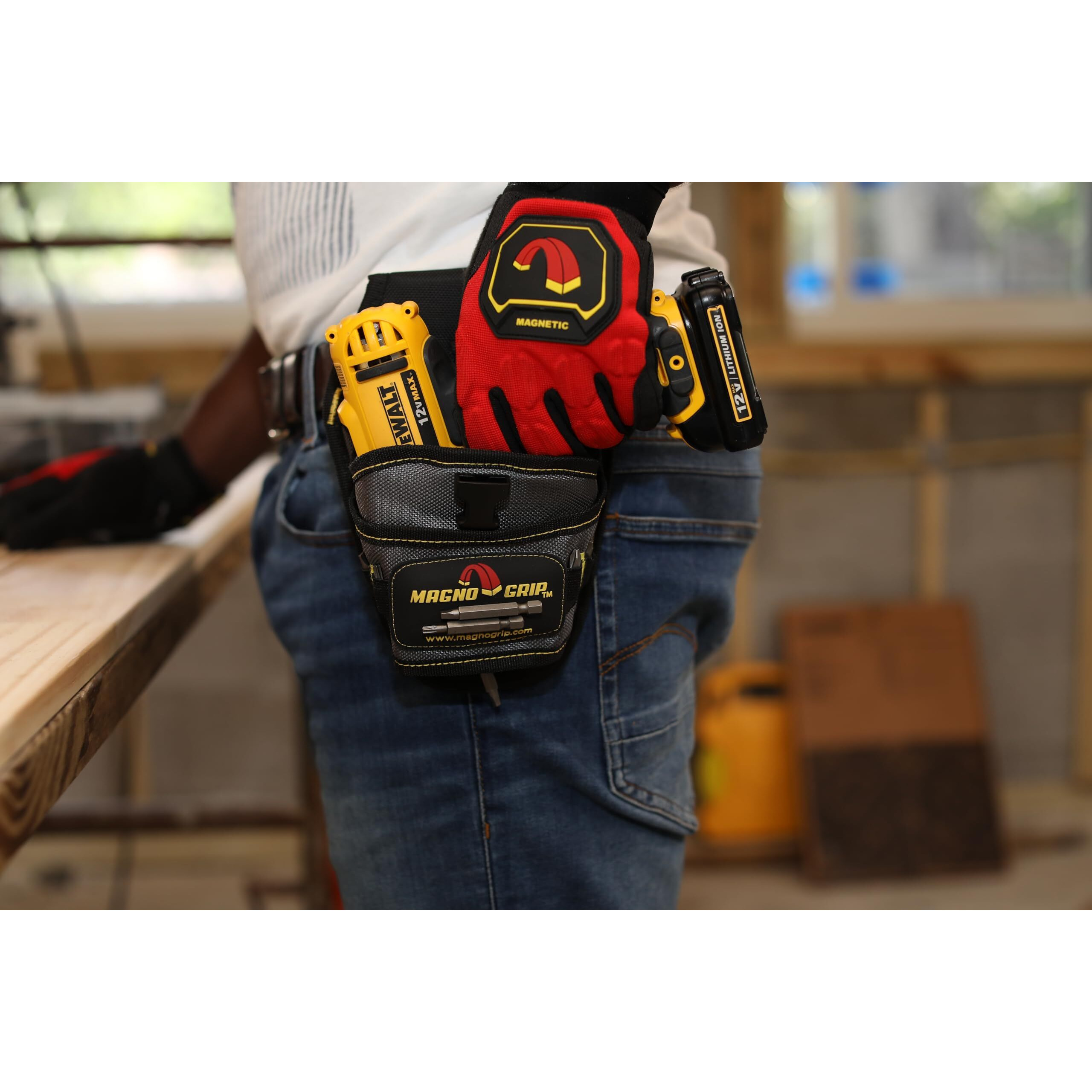 Magnogrip 002-580 Drill Holster - Left And Right Handed With Integrated Magnetic Storage