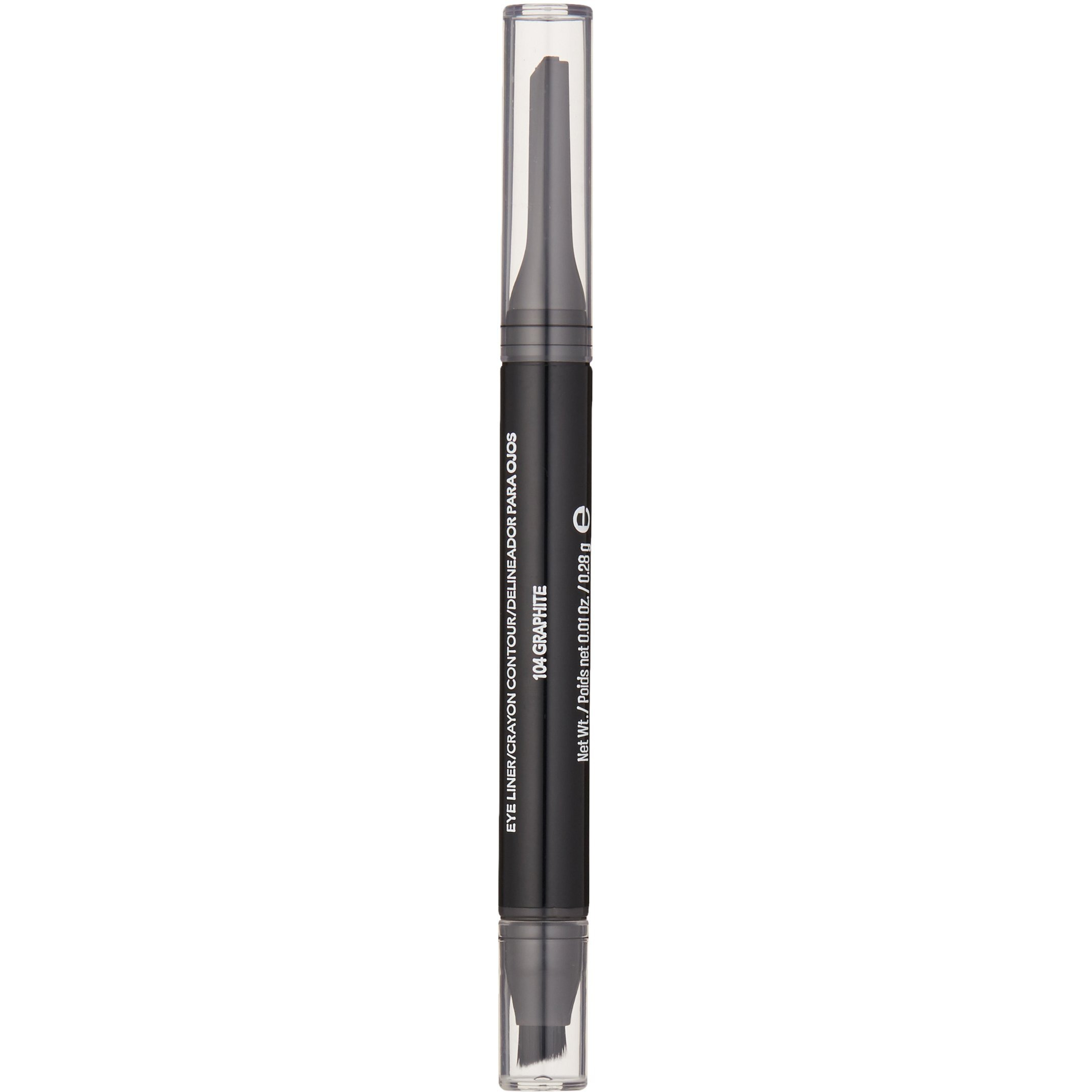 Revlon Colorstay 2-In-1 Angled Kajal Eyeliner, Waterproof Eye Makeup With Smudge Brush For Smokey Eyes, Graphite (104), 0.01 Oz