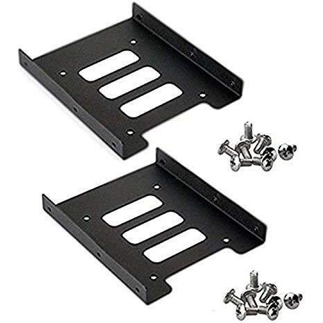 Imbaprice (Pack Of 2) 2.5"" To 3.5"" Bay Ssd Hdd Notebook Hard Disk Drive Black Mounting Bracket Adapter Tray Kit
