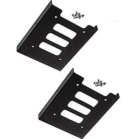 Imbaprice (Pack Of 2) 2.5"" To 3.5"" Bay Ssd Hdd Notebook Hard Disk Drive Black Mounting Bracket Adapter Tray Kit
