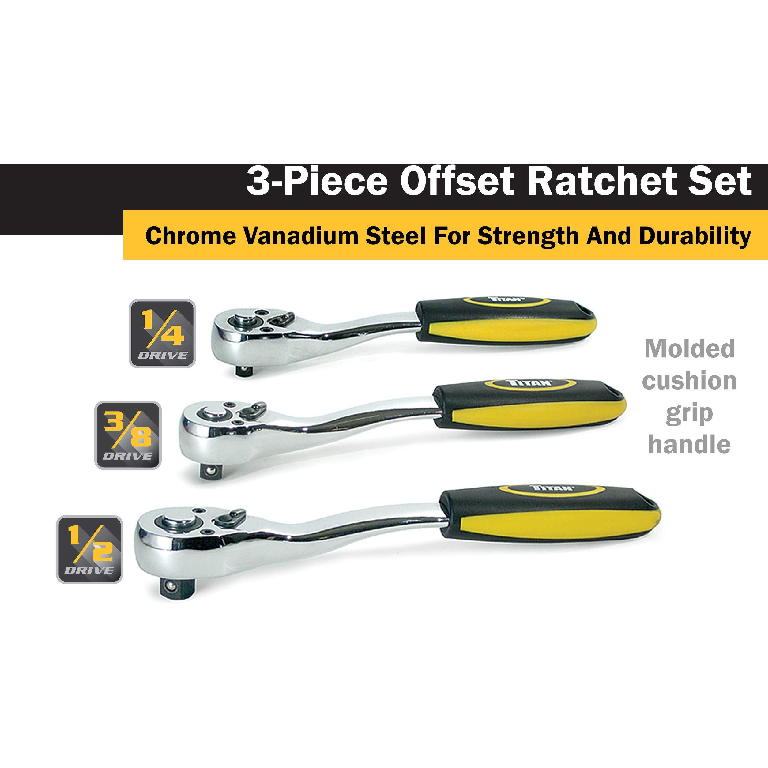 Titan 18025 3-Piece 72-Tooth Offset Ratchet Set