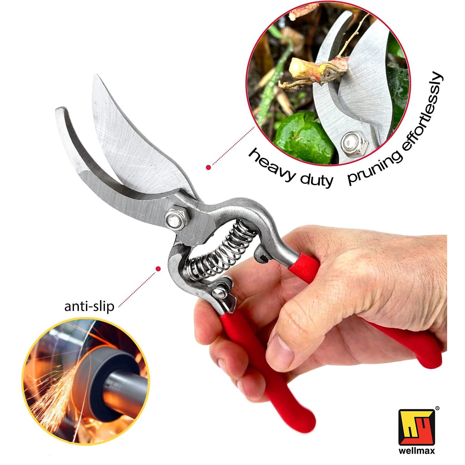 Wellmax Garden Tools Set Of 12 With Gardening Gloves, Pruning Shear And 7 Piece Stainless Steel Hand Digging Tool Heavy Duty Kit