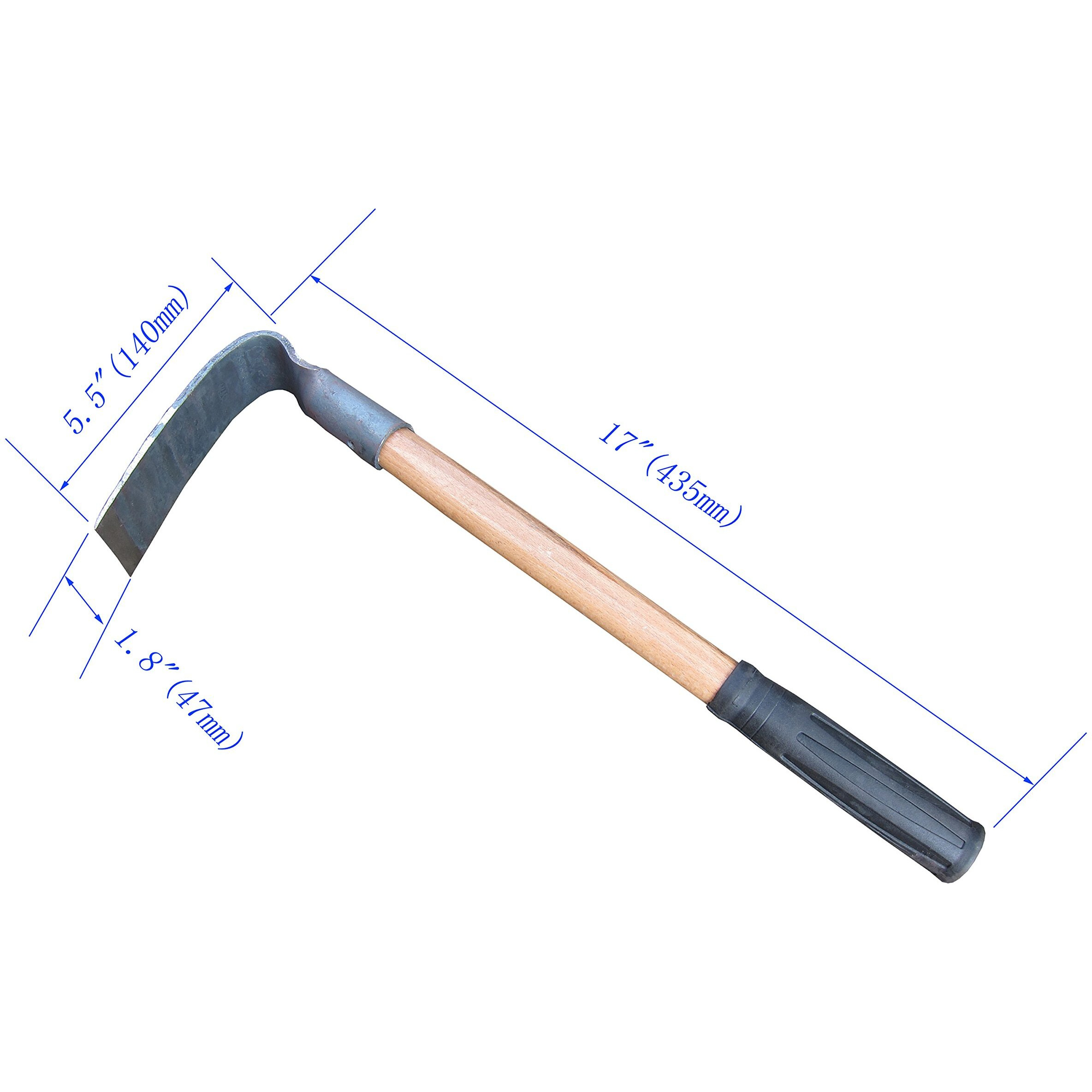 Forged Hoe, Forged Adze Grubbing Hoe, Solid Mattock Pick Digging Tool, 17-Inch Mini Grub Hoe 1Lb