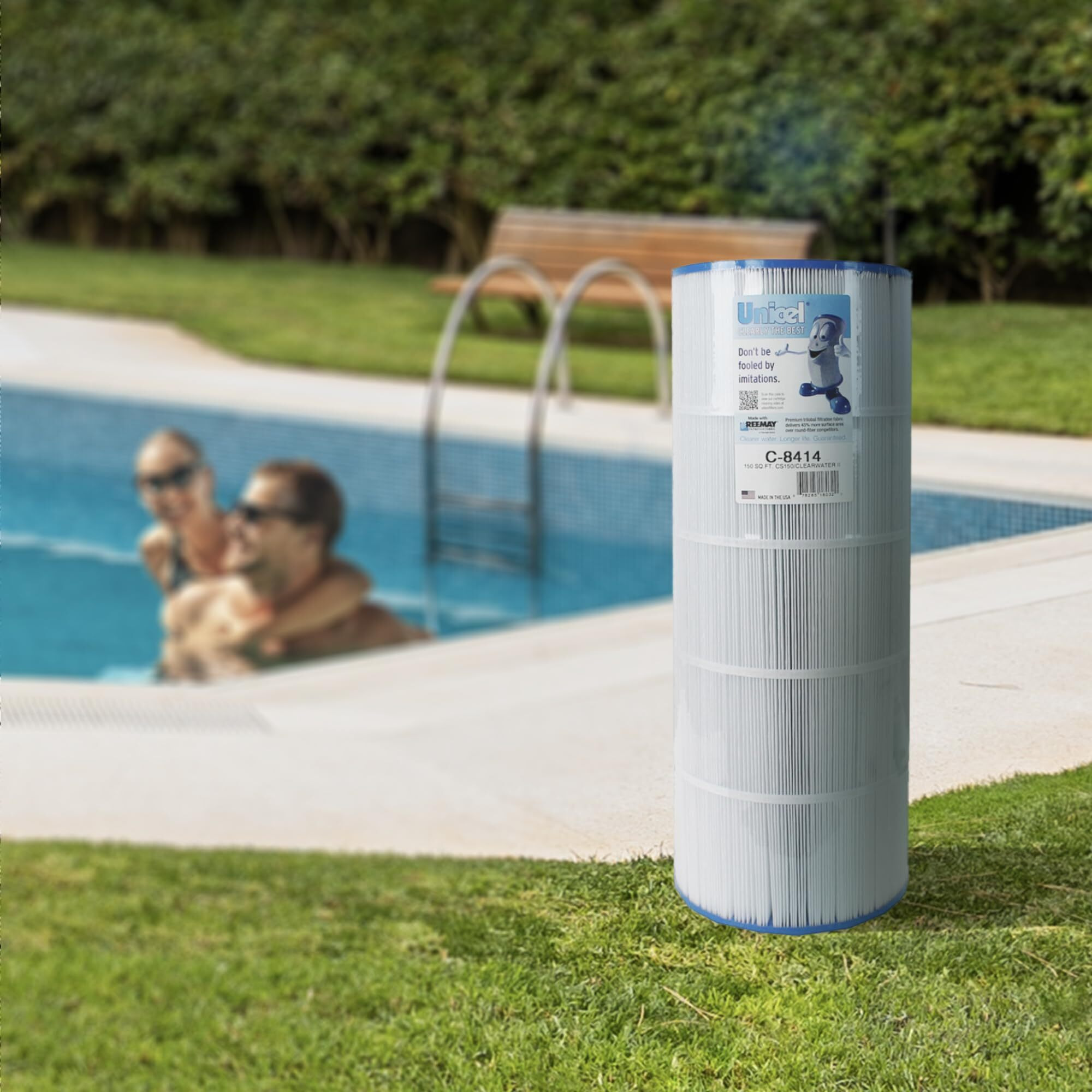 Unicel 150 Square Foot Swimming Pool And Spa Replacement Filter Cartridge With Urethane End Caps For Multiple Pool Filter Models
