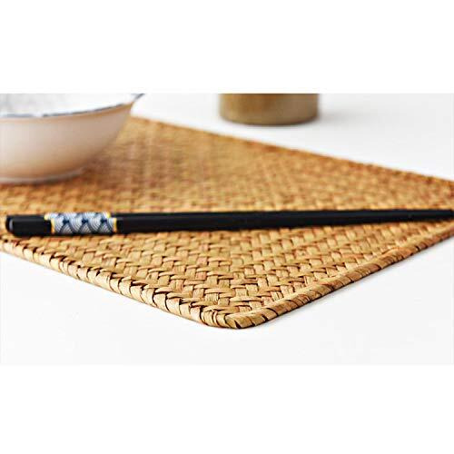 4 Pack Rectangular Woven Placemats, Natural Seagrass Place Mats, 17"" X 12"", Rattan Wicker Table Mats For Dining Table
