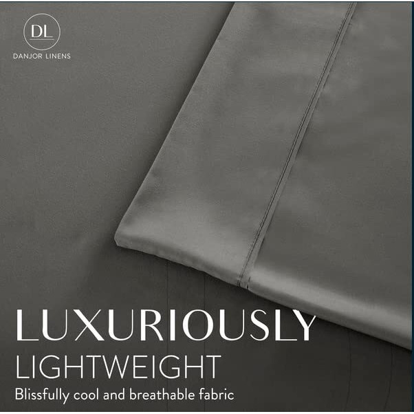Danjor Linens Queen 6 Piece Sheet Set - Hotel Quality, Breathable, & Cooling Sheet Set With Deep Pockets - Soft Bed Sheets - Wrinkle Free - Machine Washable -Gray Sheets For Queen Size Bed - 6Pc