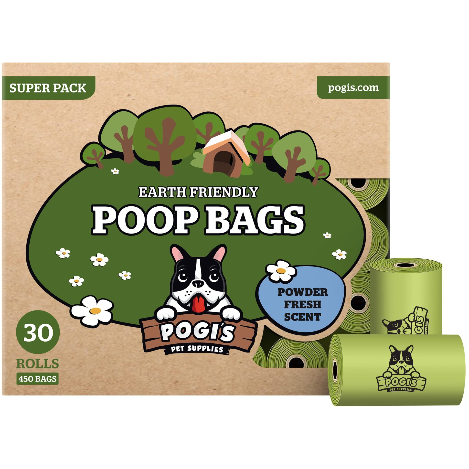 Pogis Dog Poop Bags - 30 Rolls (450 Doggie Poop Bags) - Leak-Proof Dog Waste Bags - Scented, Ultra Thick, Extra Large Poop Bags For Dogs